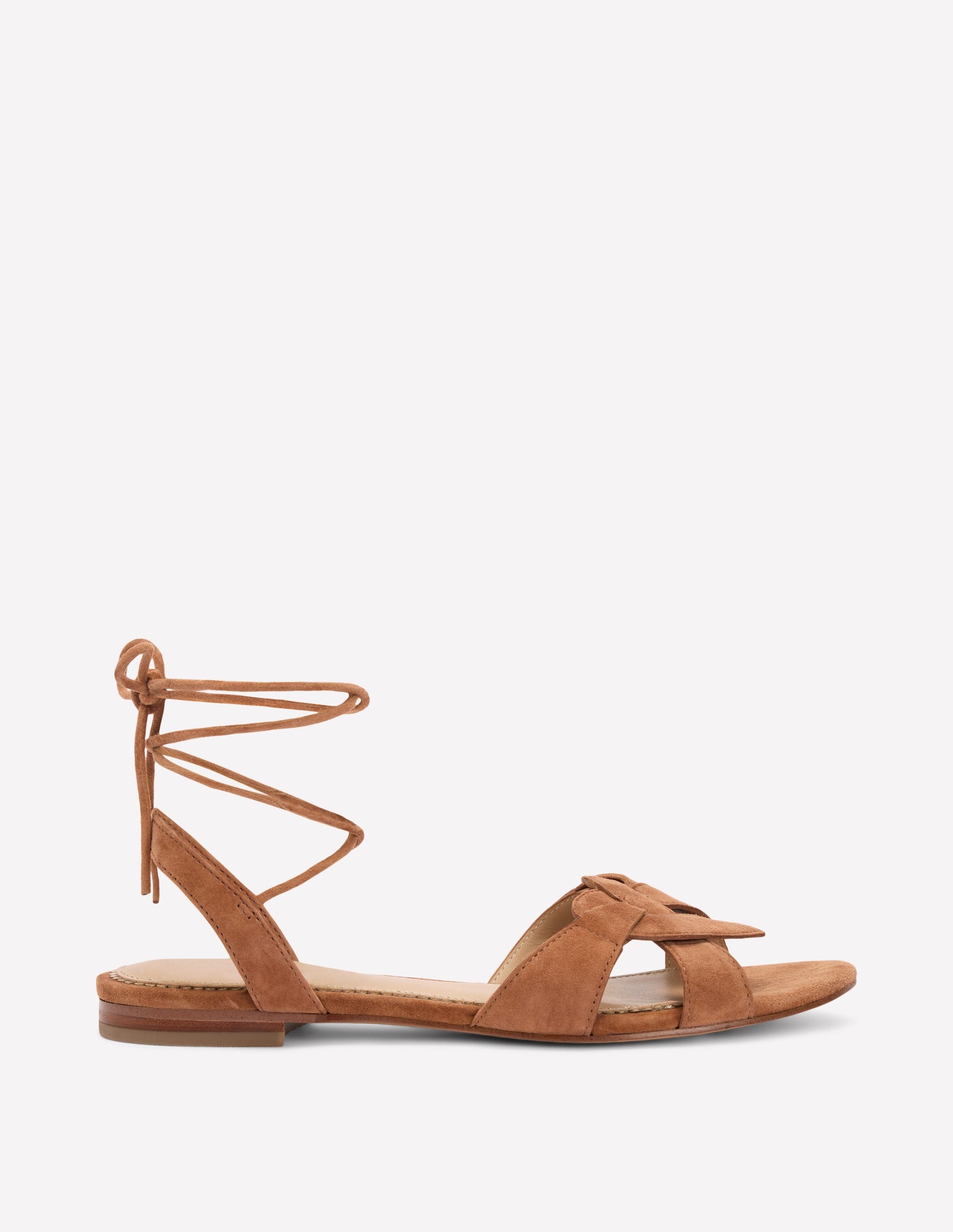 Heart Detail Flat Sandals-Tan-1