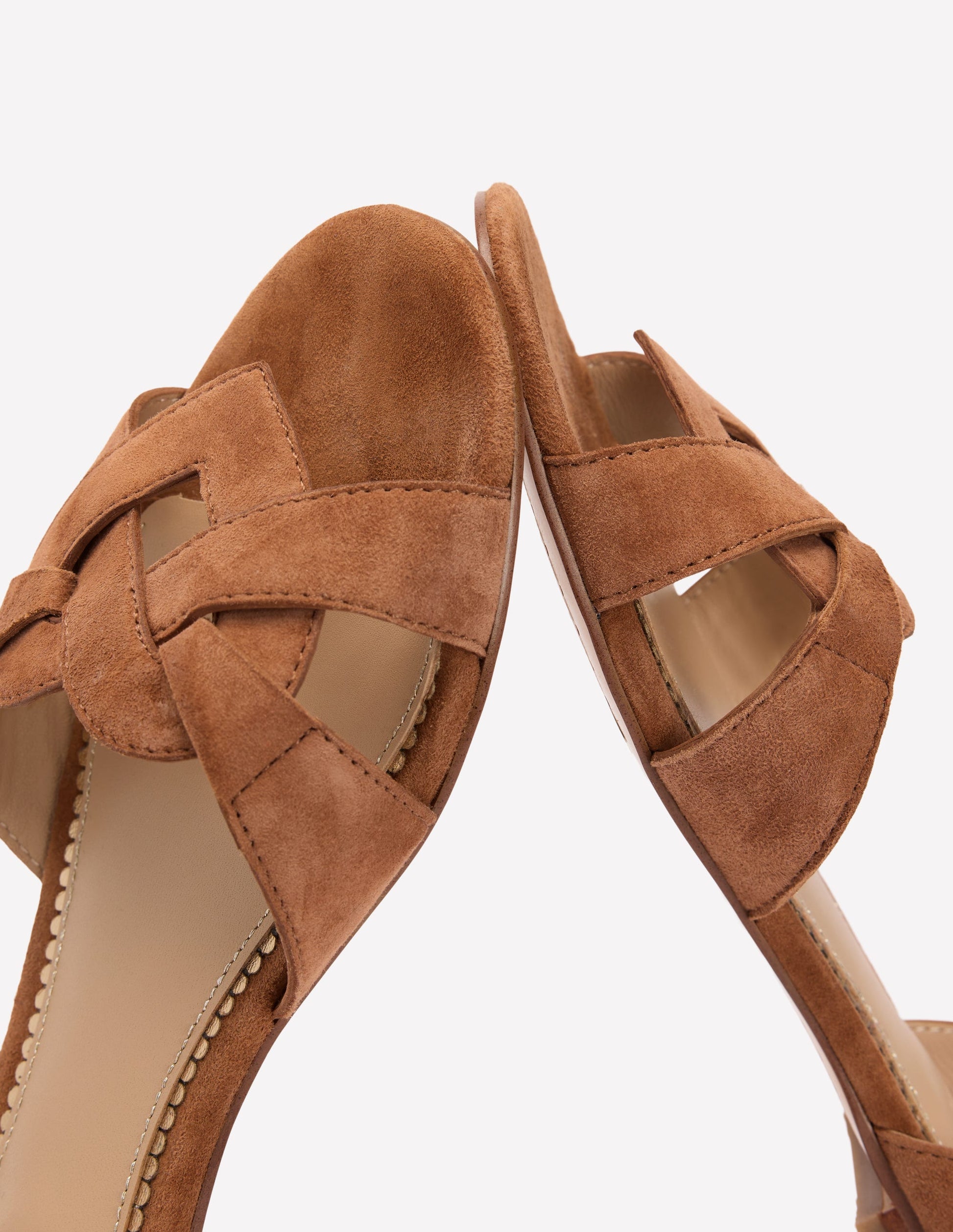 Heart Detail Flat Sandals-Tan-4