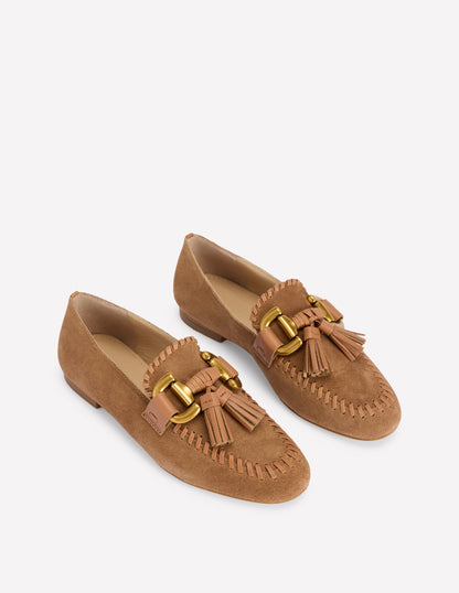 Covered Iris Snaffle Loafers-Tan-3