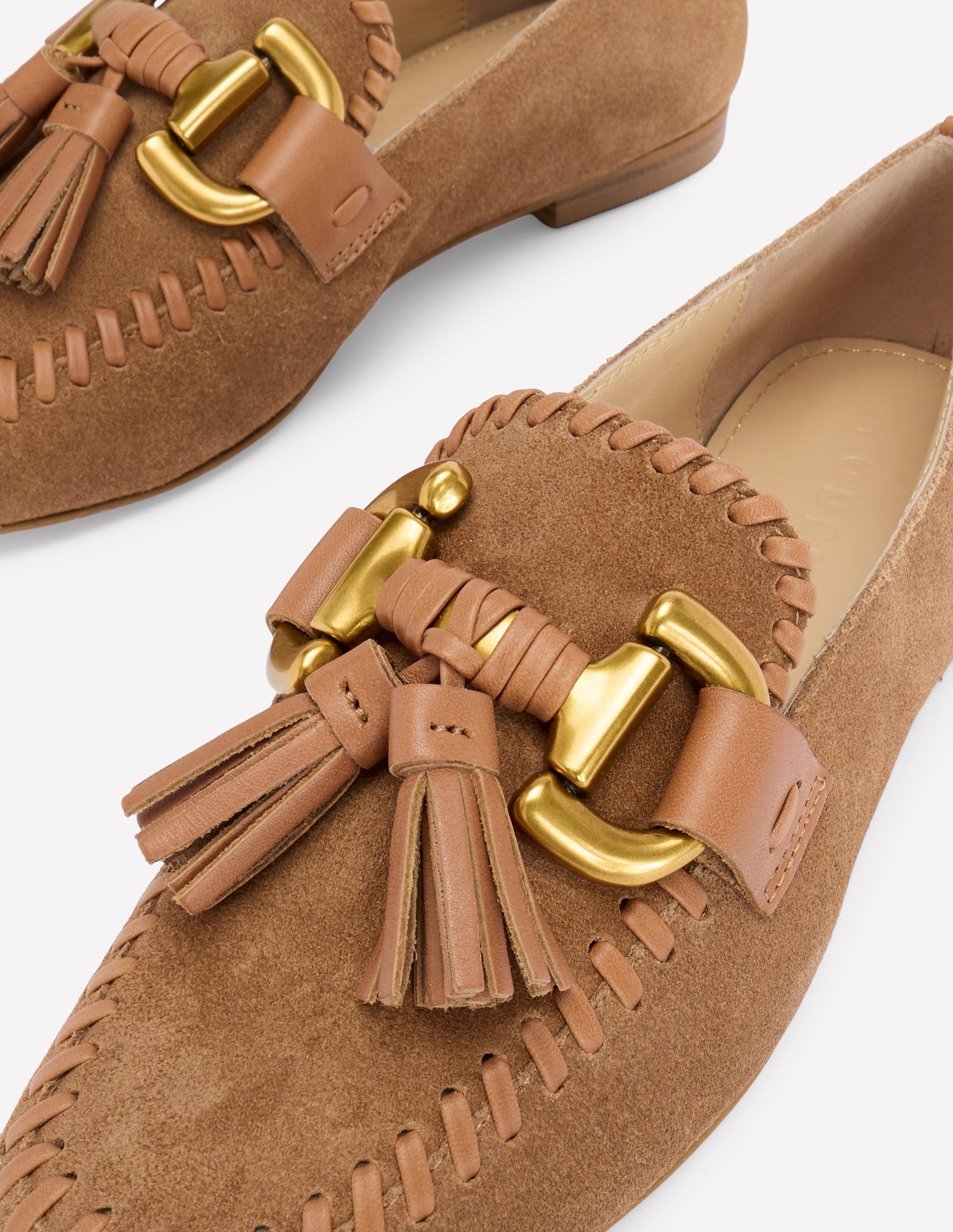Covered Iris Snaffle Loafers-Tan-4