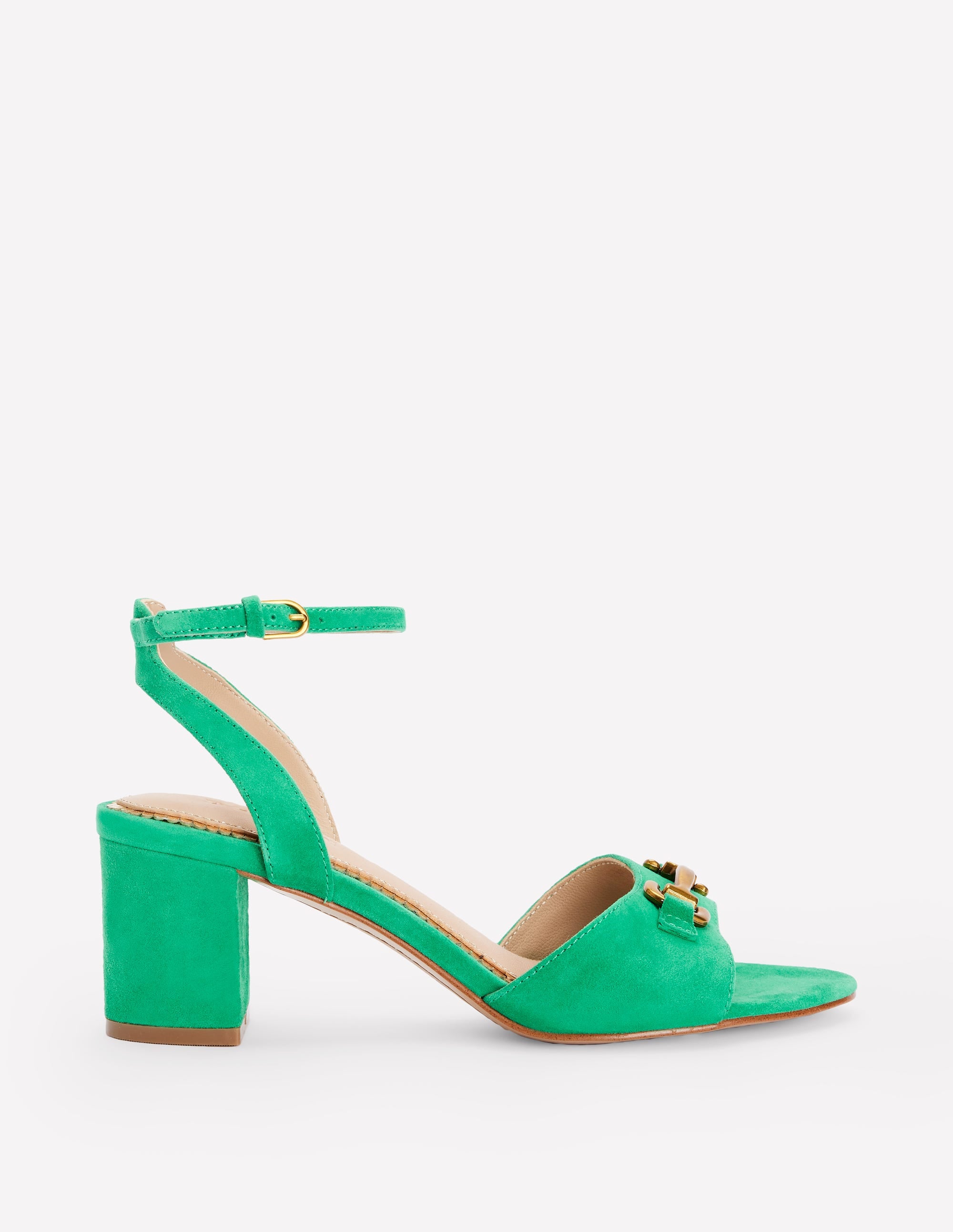 Iris Snaffle Block Heel Sandal-Rich Emerald - Image 1