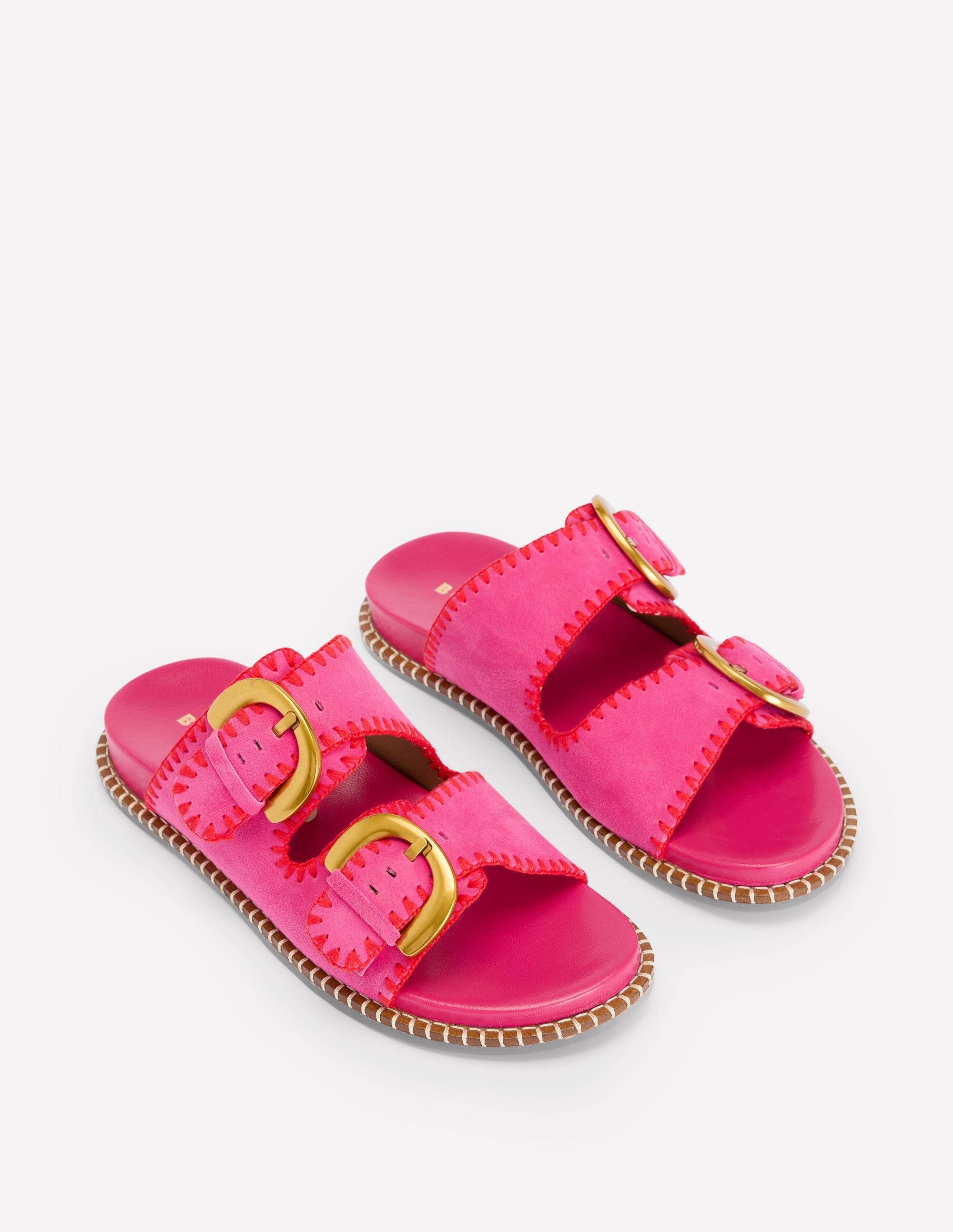 Alberta Footbed Sandals-Festival Pink/Post Box Red - Image 3
