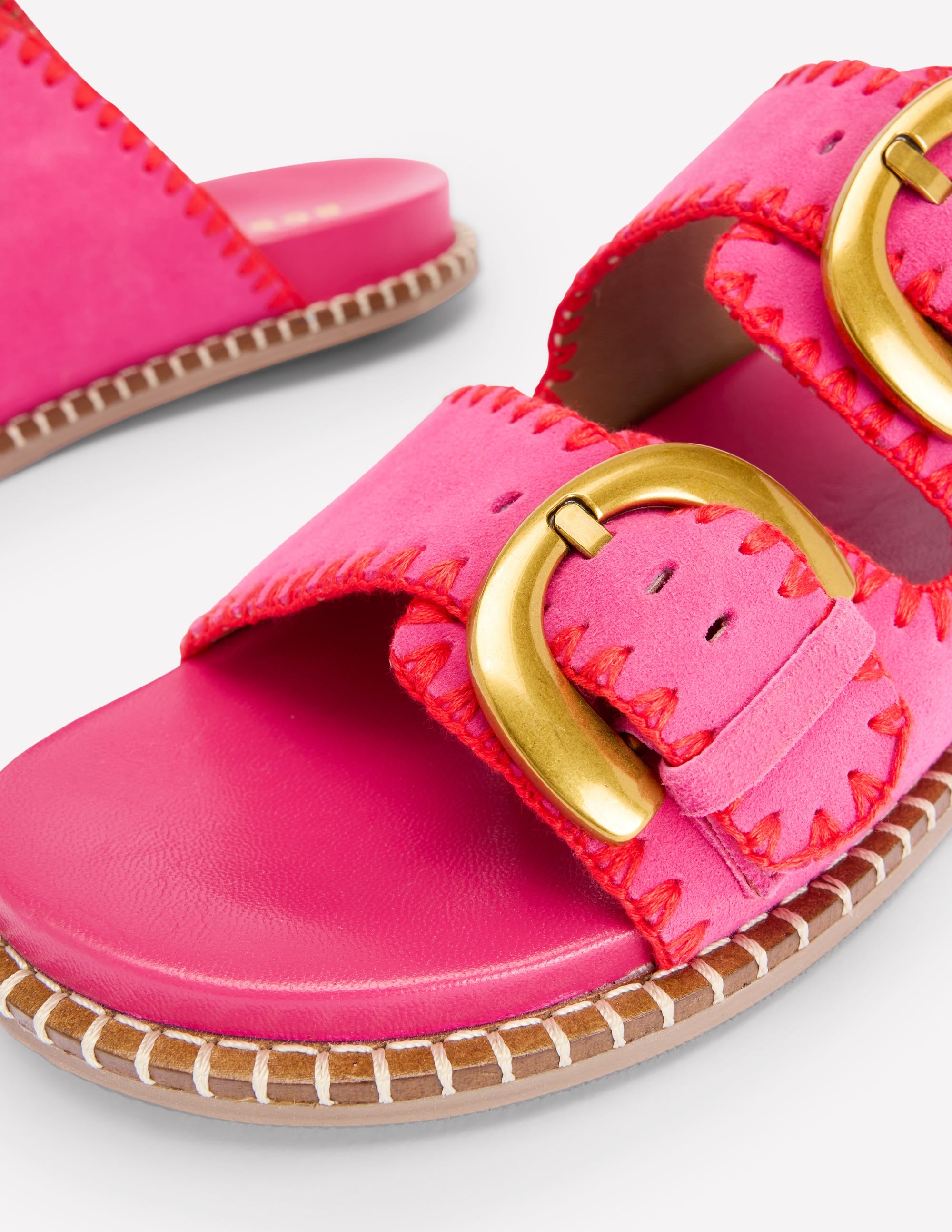 Alberta Footbed Sandals-Festival Pink/Post Box Red - Image 4