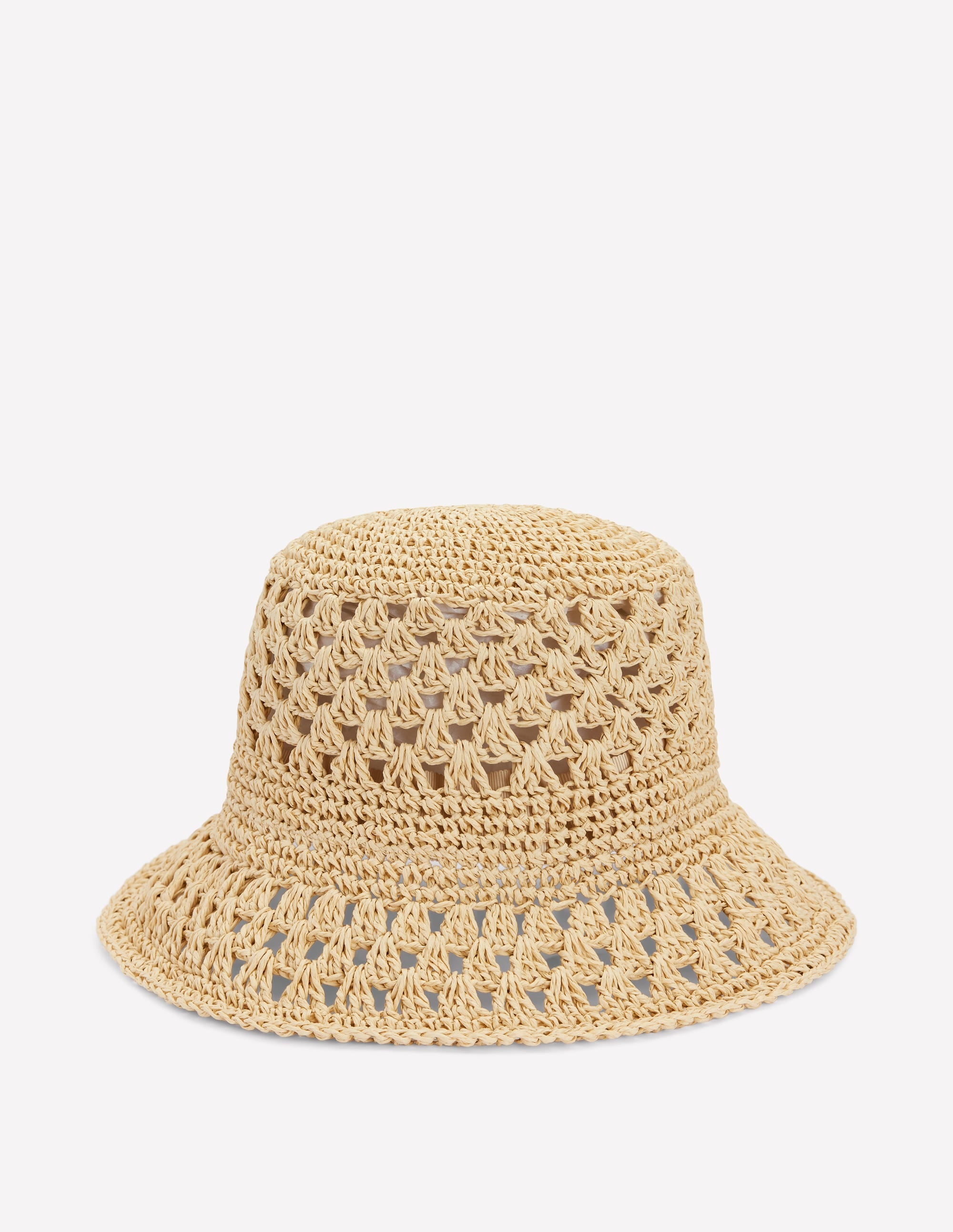 Crochet Bucket Hat-Natural - Image 1