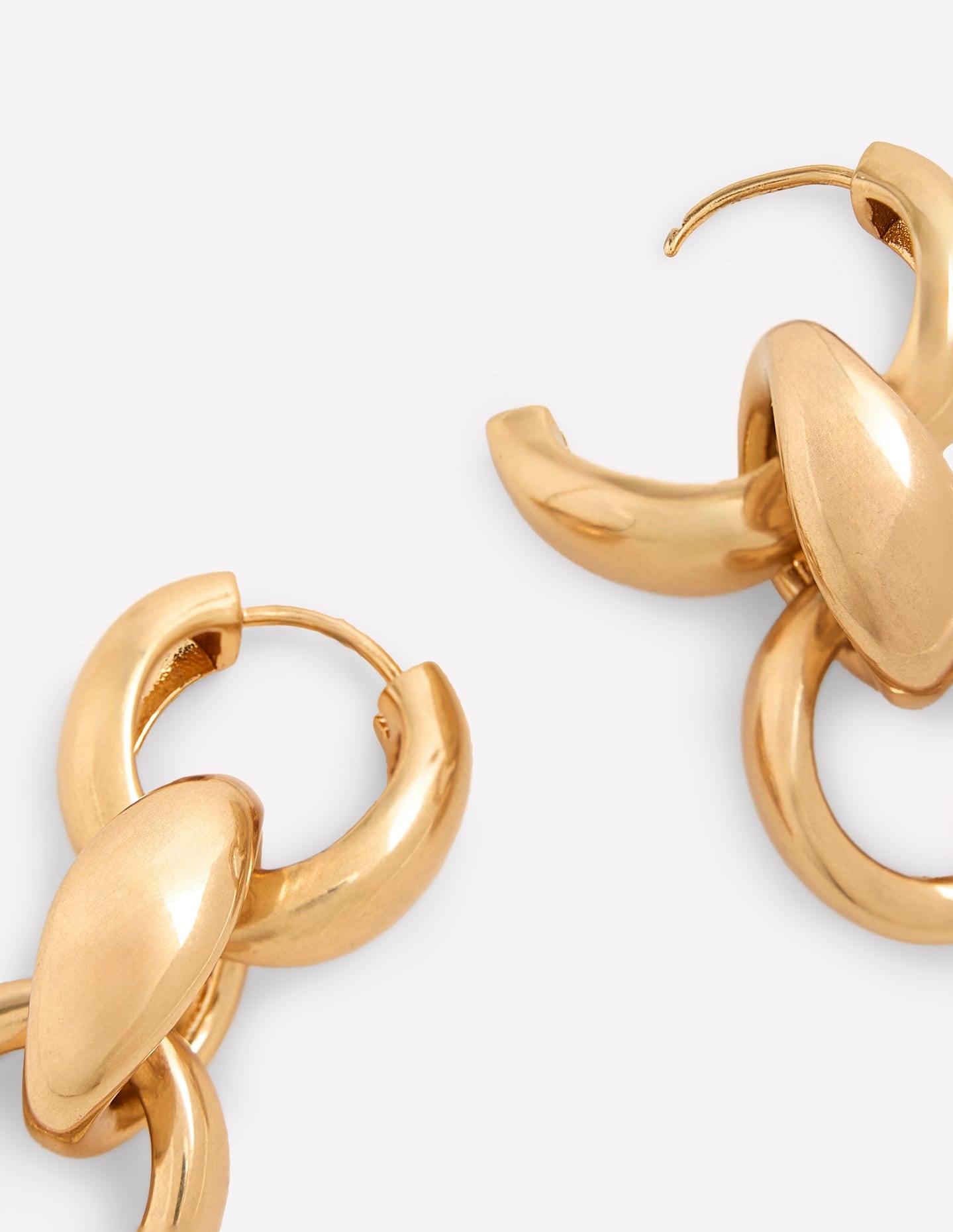 Chunky Chain-Link Earrings-Gold - Image 4