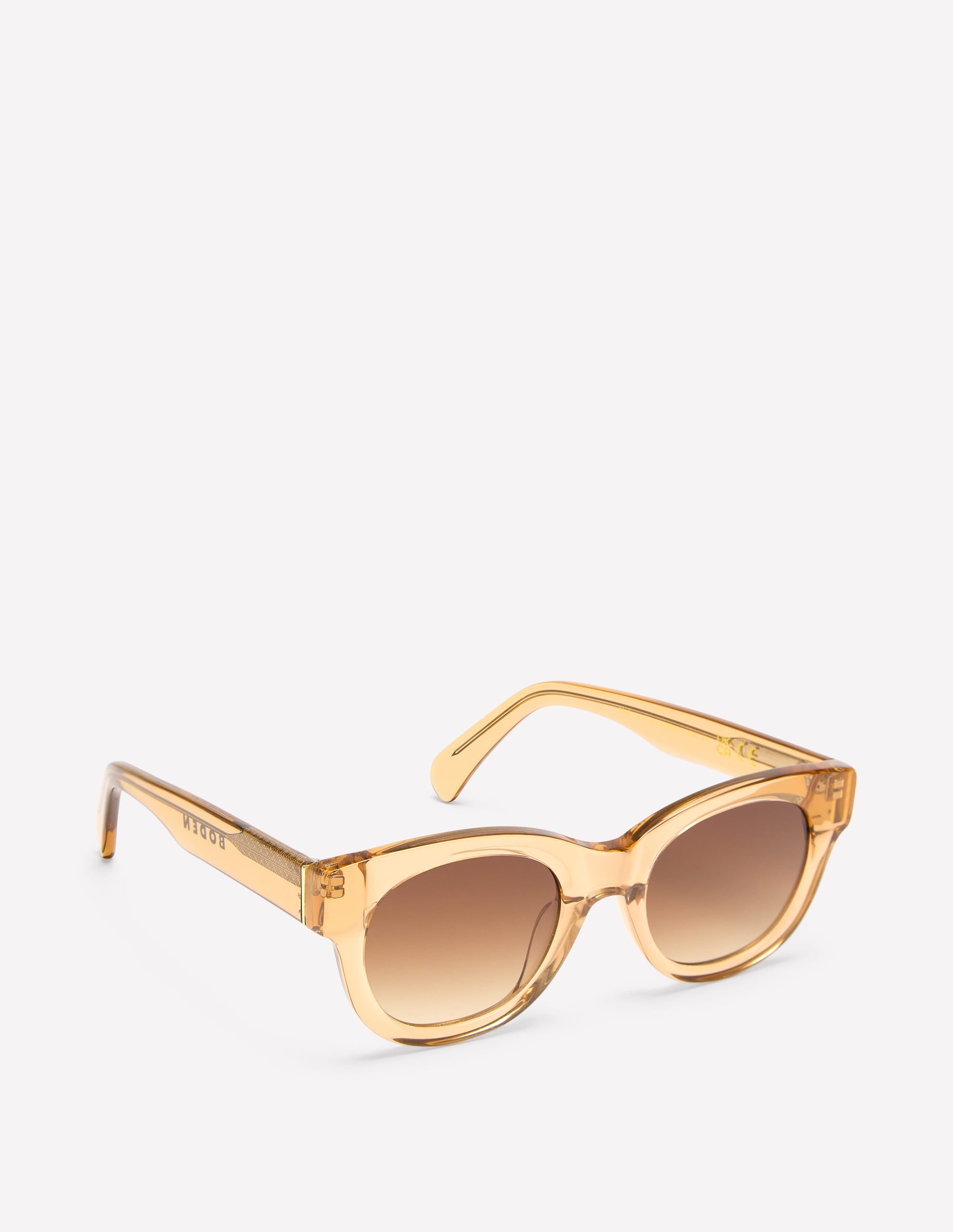 Round Acetate Sunglasses-Crystal Taupe - Image 3
