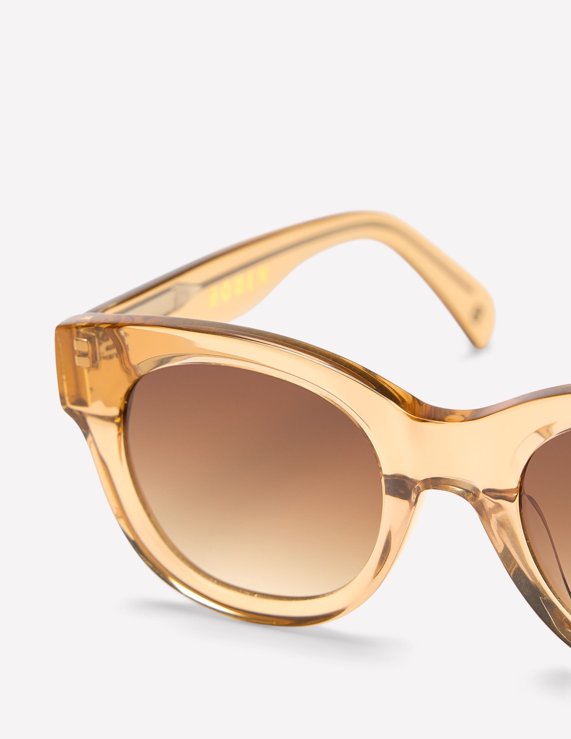 Round Acetate Sunglasses-Crystal Taupe - Image 4