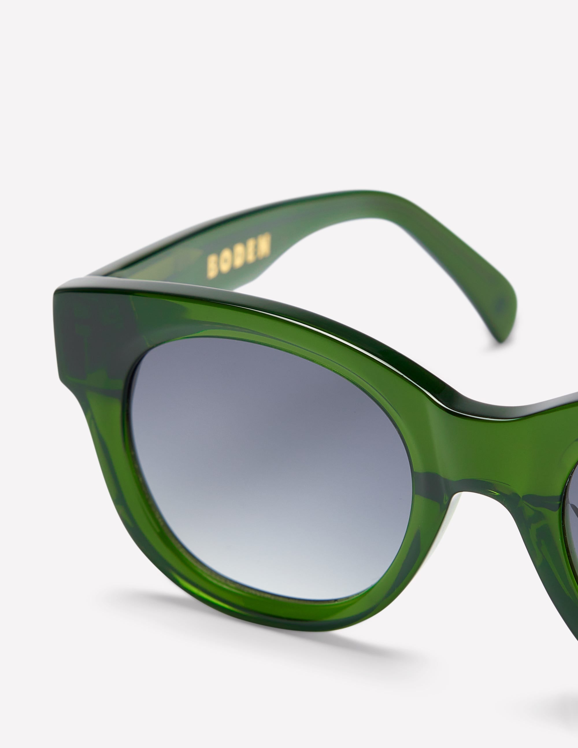 Round Acetate Sunglasses-Crystal Olive - Image 4