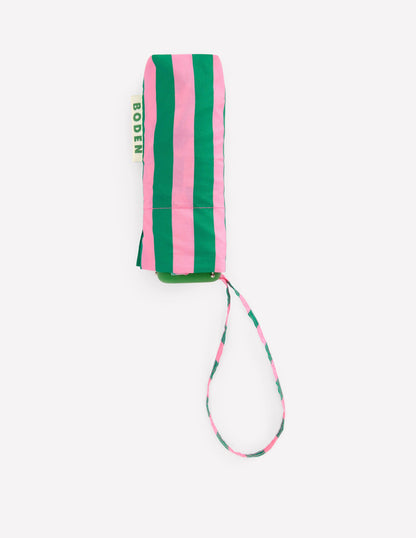 Small Umbrella-Green/Pink Stripe-2