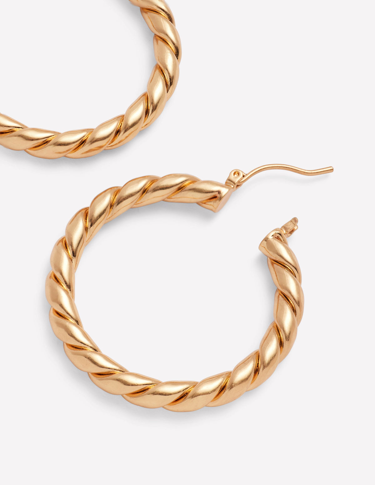 Large Chunky Twist Hoops-Gold - Image 2