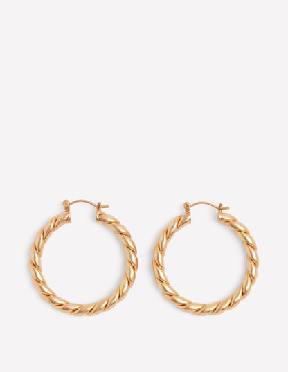 Large Chunky Twist Hoops-Gold-1