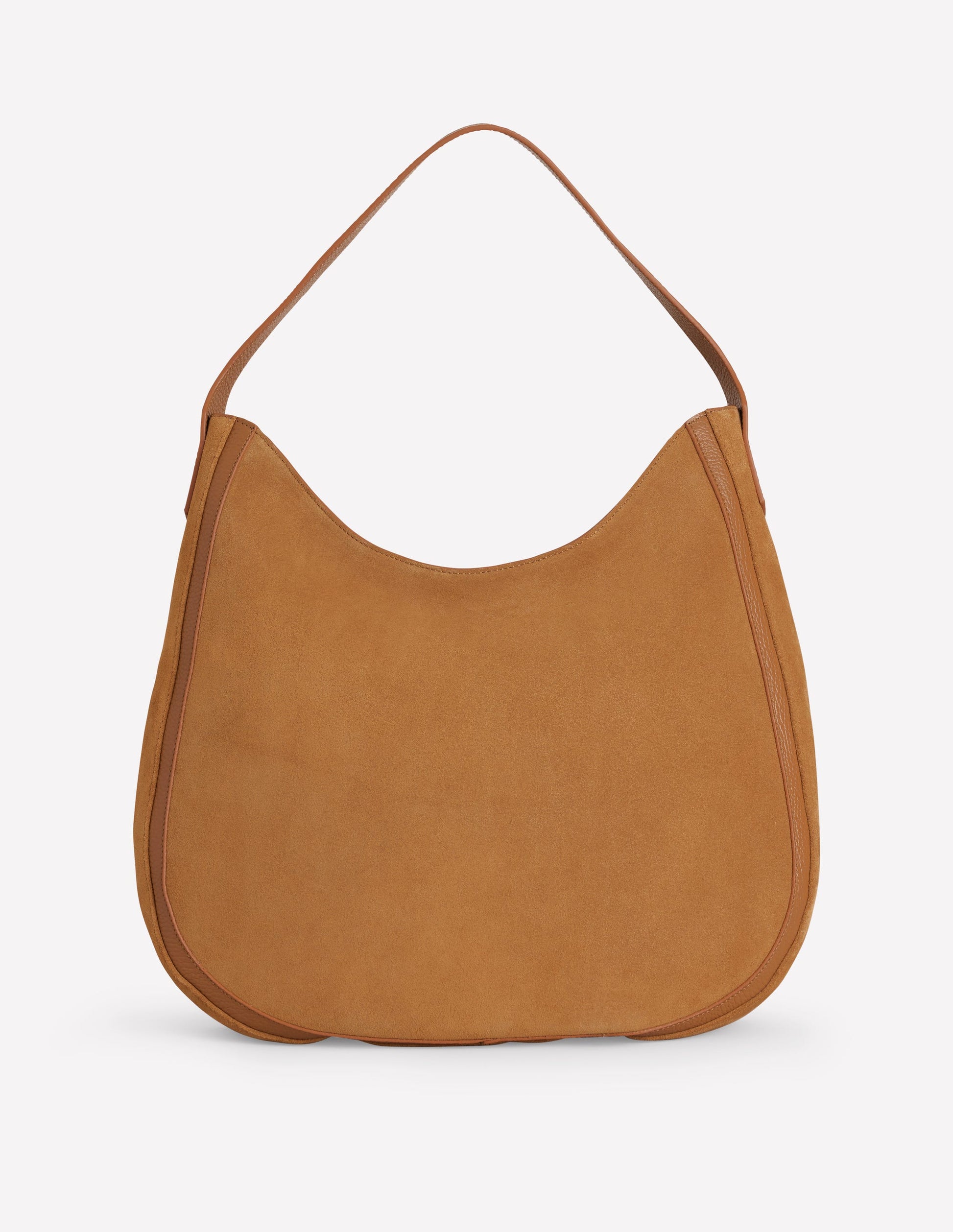 Suede Hobo Bag-Tan-1