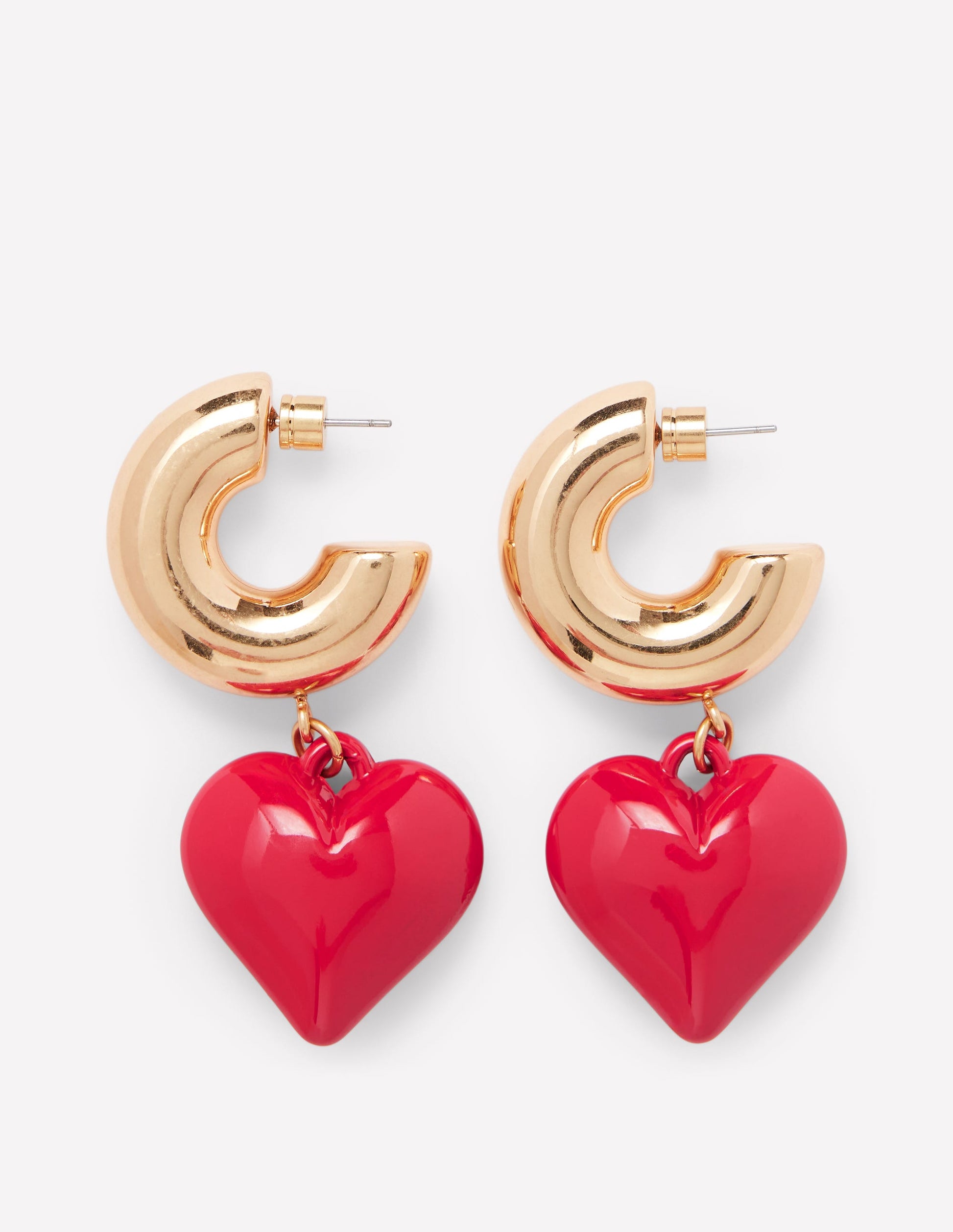 Chunky Heart Hoops-Red-1