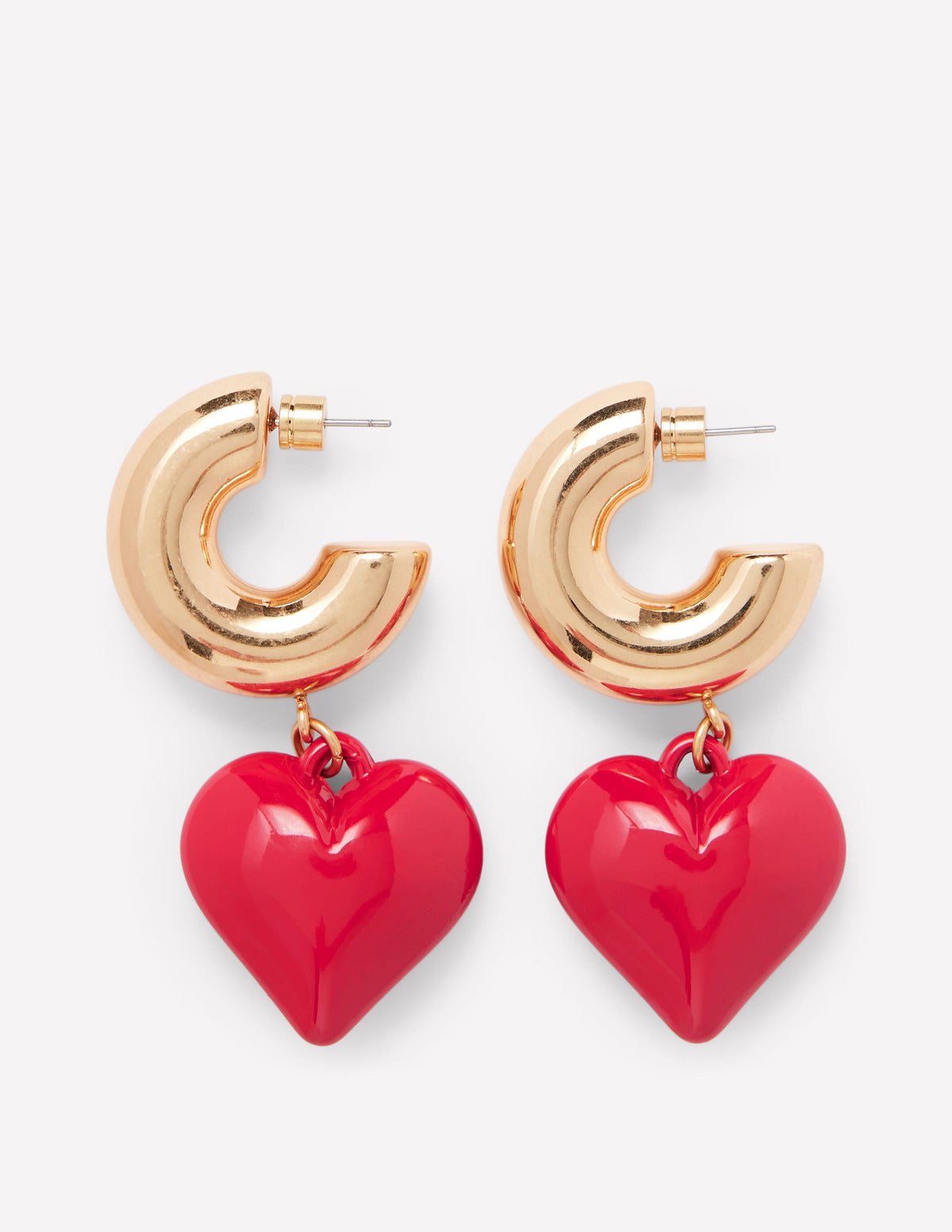 Chunky Heart Hoops-Red - Image 1