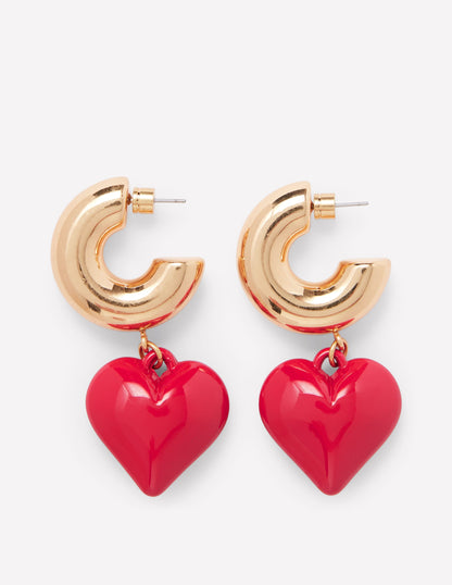 Chunky Heart Hoops-Red-1