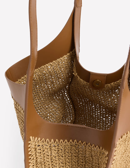 Straw Tote-Natural Raffia-4
