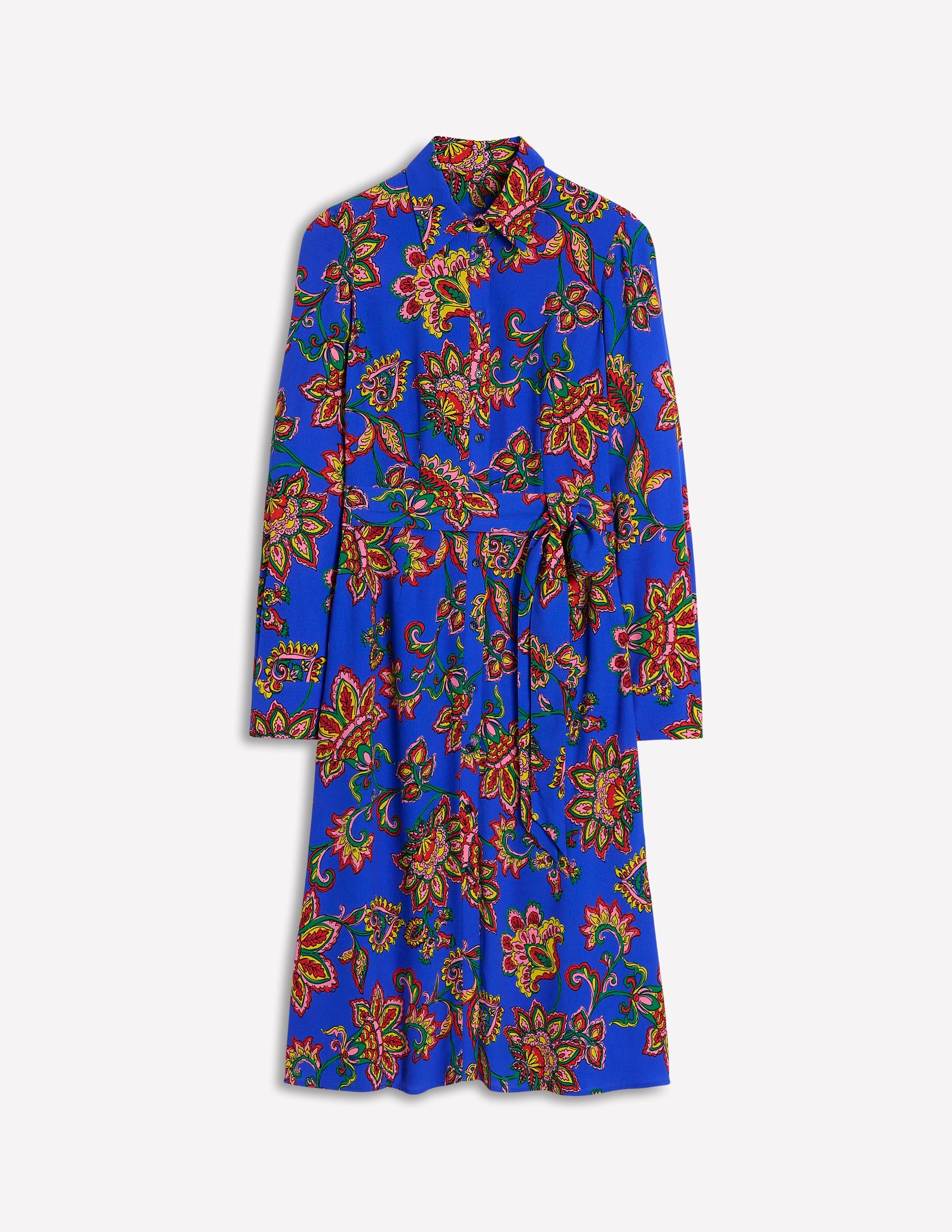 Kate Midi Shirt Dress-Gallery Blue, Whimsical Vine - Image 5