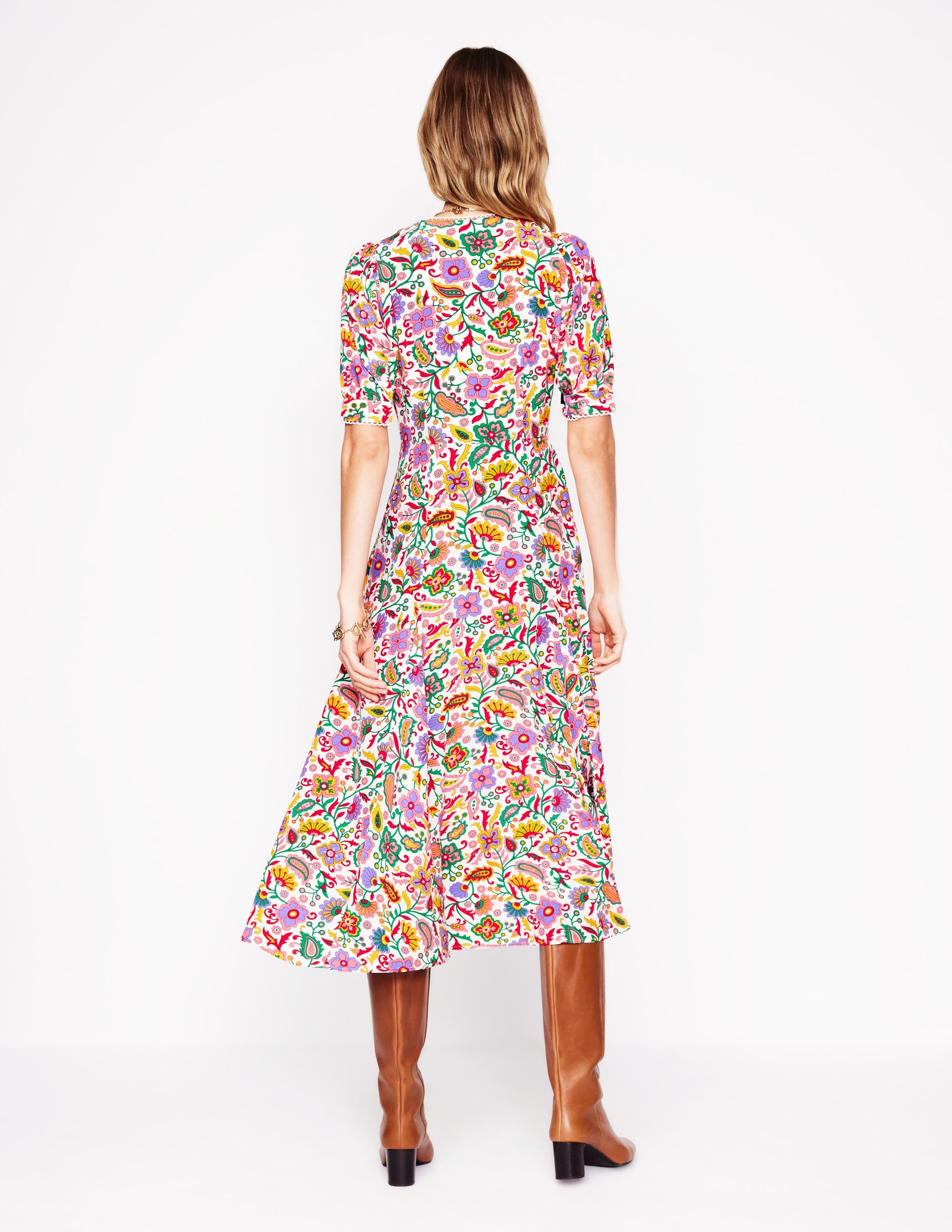 Rosie Godet Tea Dress-Multi, Oriental Paradise - Image 4