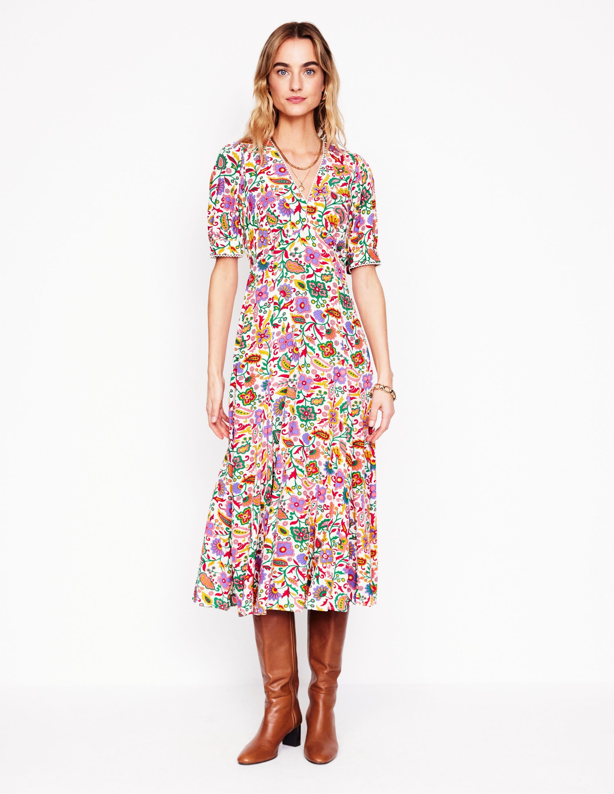 Rosie Godet Tea Dress-Multi, Oriental Paradise - Image 7