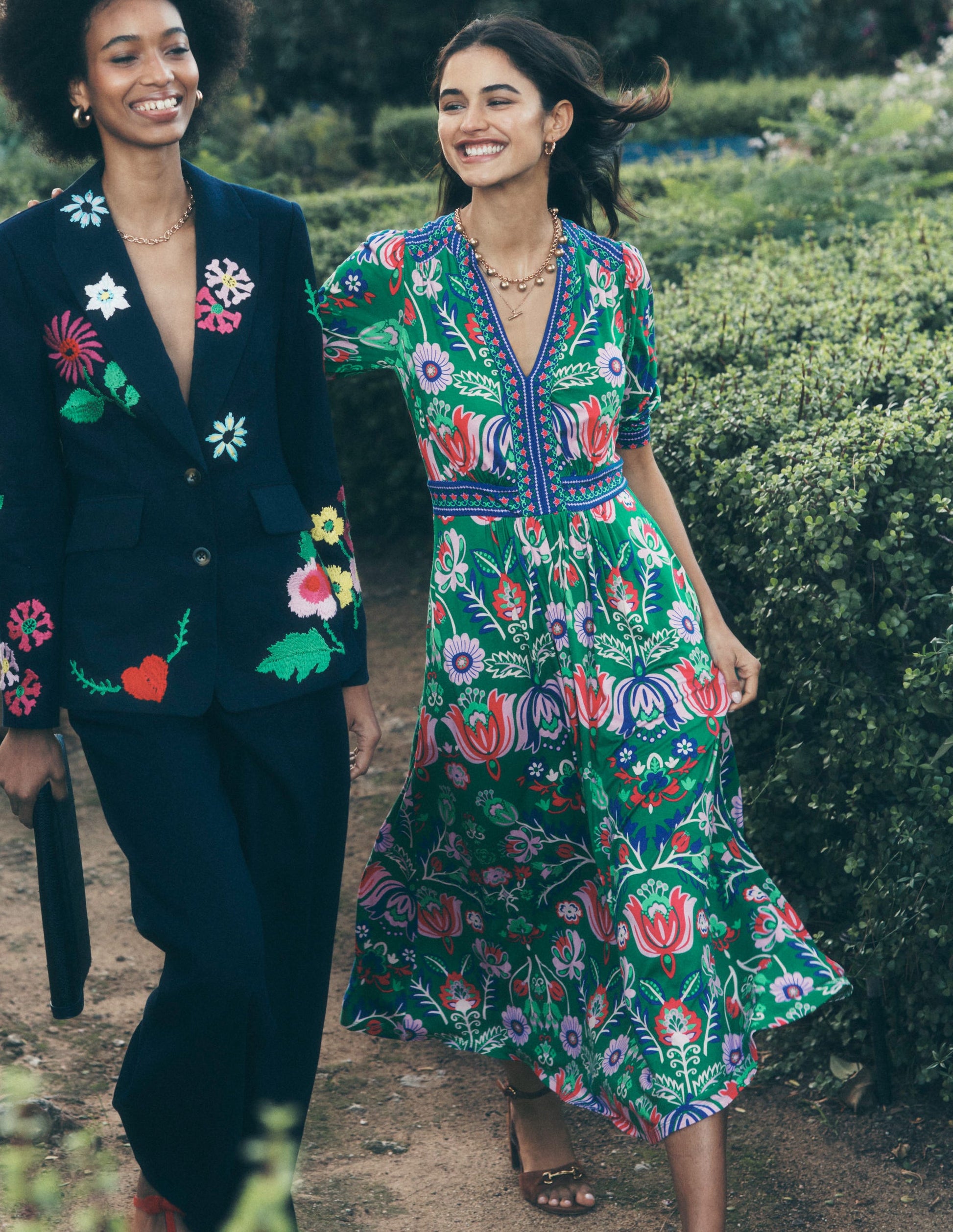 Lily Jersey Midi Tea Dress-Forest Grass, Tulip Fusion | Boden AU Lily Jersey Midi Tea Dress-Forest Grass, Tulip Fusion | Boden AU