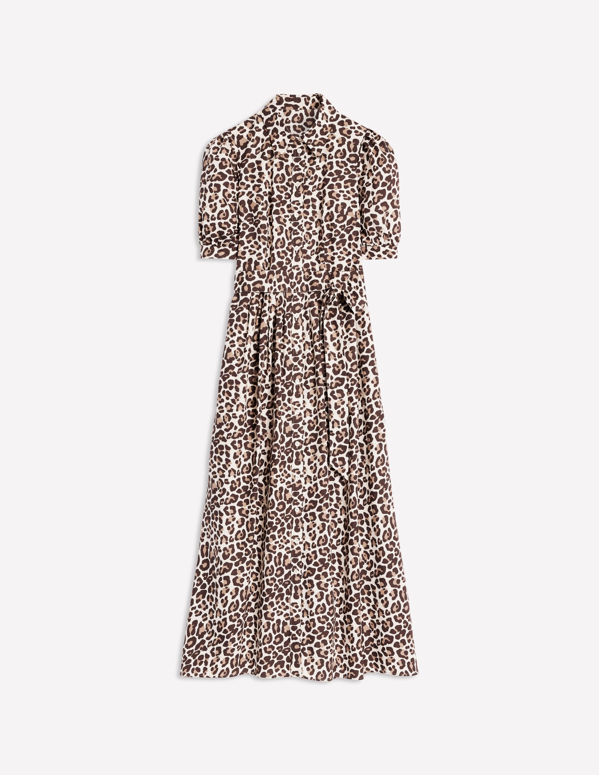 Alexa Maxi Shirt Dress-Sandpiper Beige, Cheetah Pop - Image 8