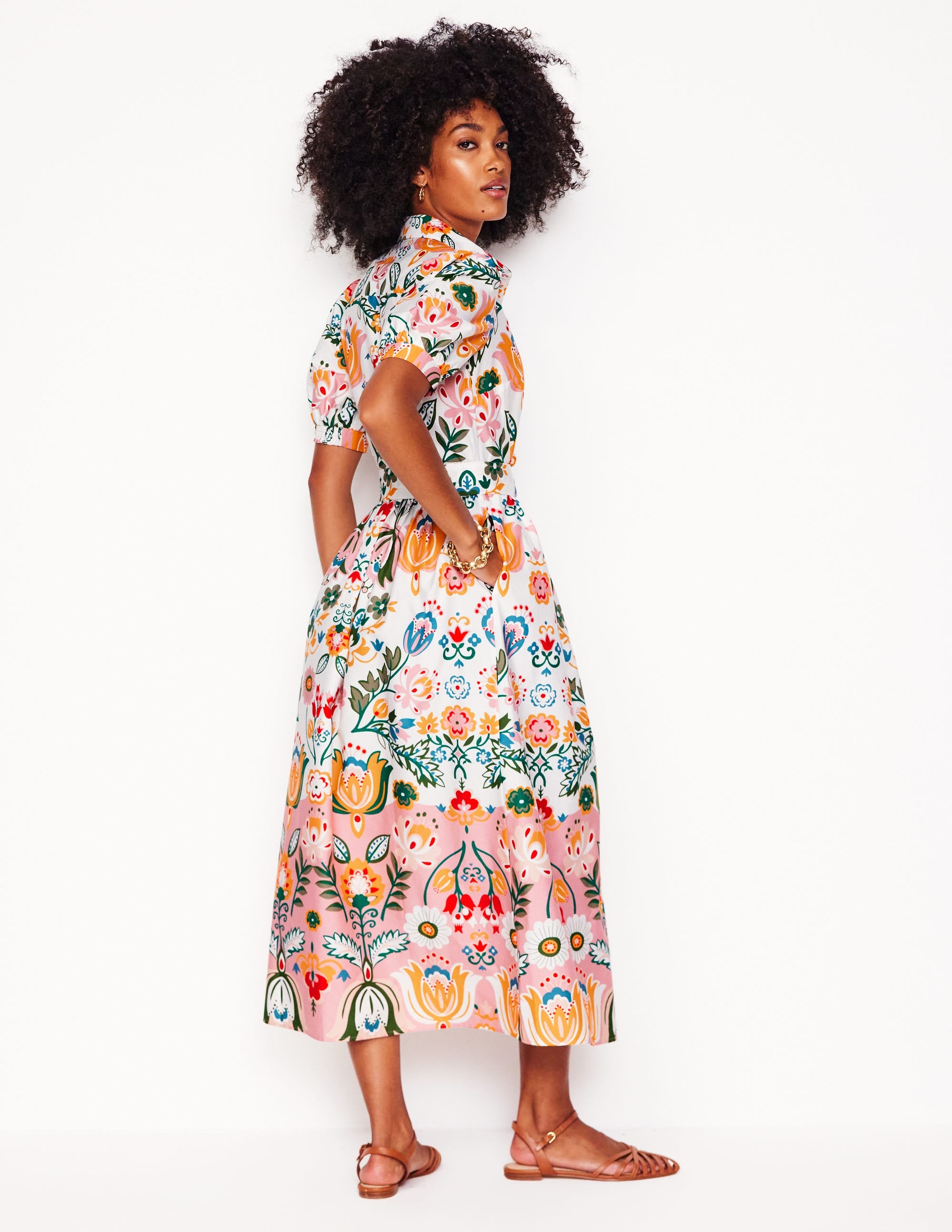 Alexa Maxi Shirt Dress-Ivory, Tulip Fusion - Image 2