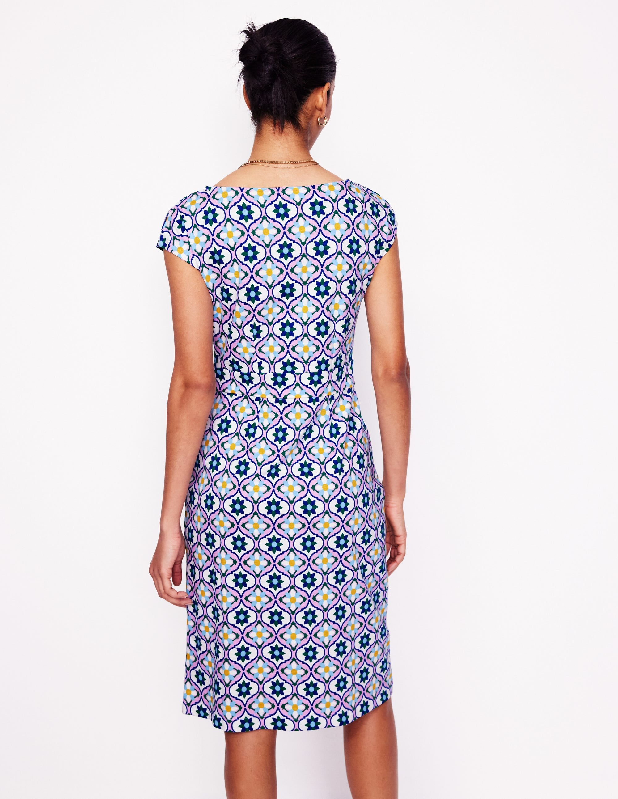 Florrie Jersey Dress-Multi, Floweret Tile - Image 3
