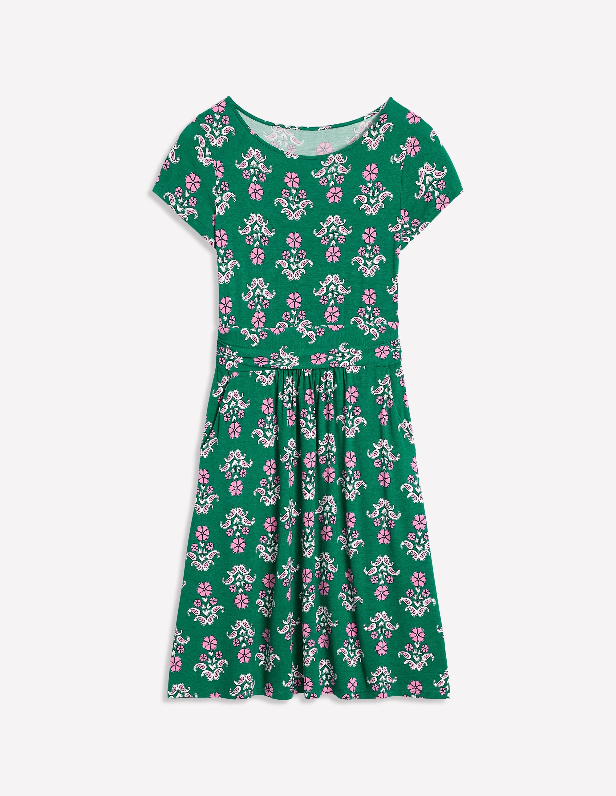 Amelie Jersey Dress-Forest Grass, Pansy Stamp - Image 4