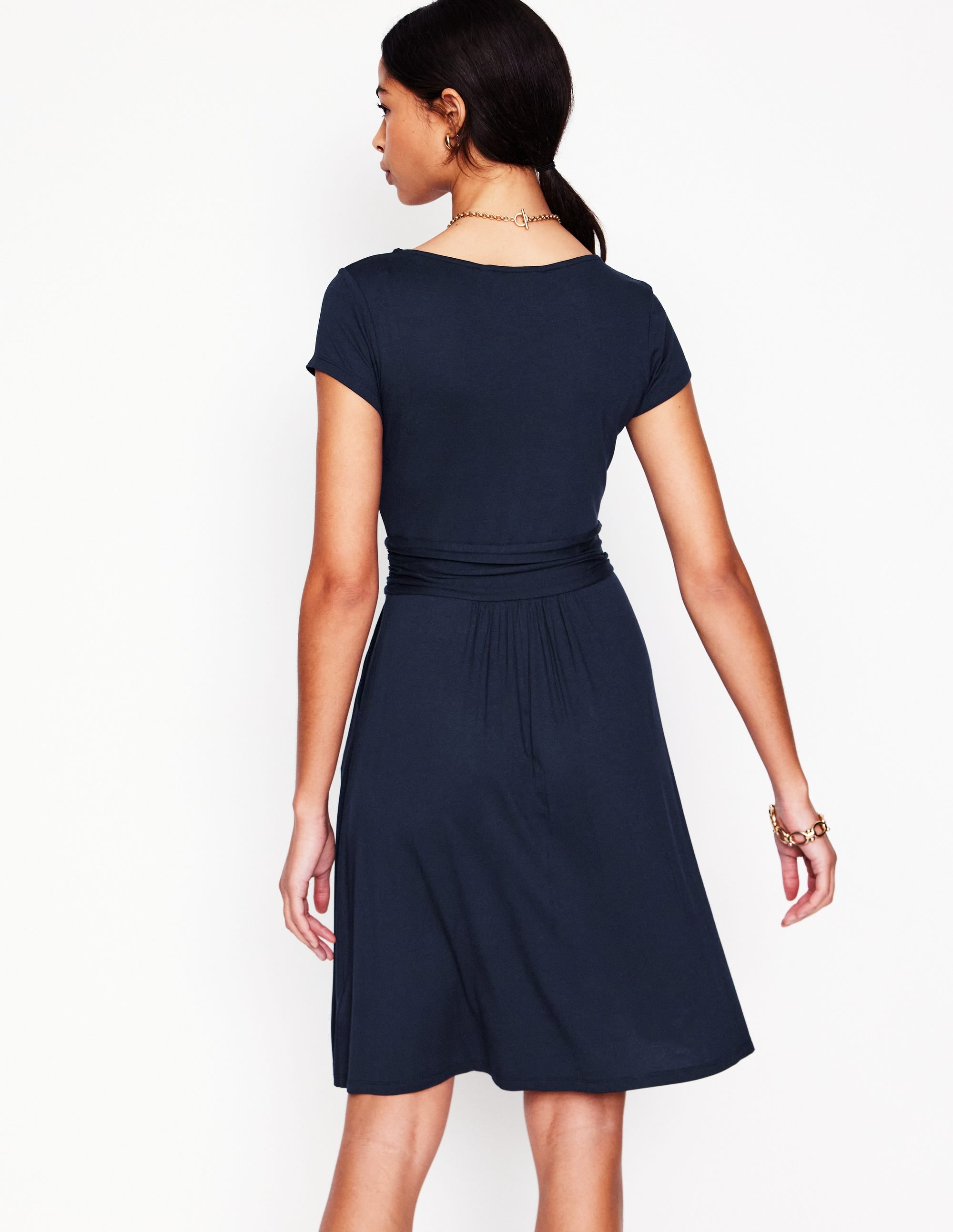 Amelie Jersey Dress-Navy - Image 3