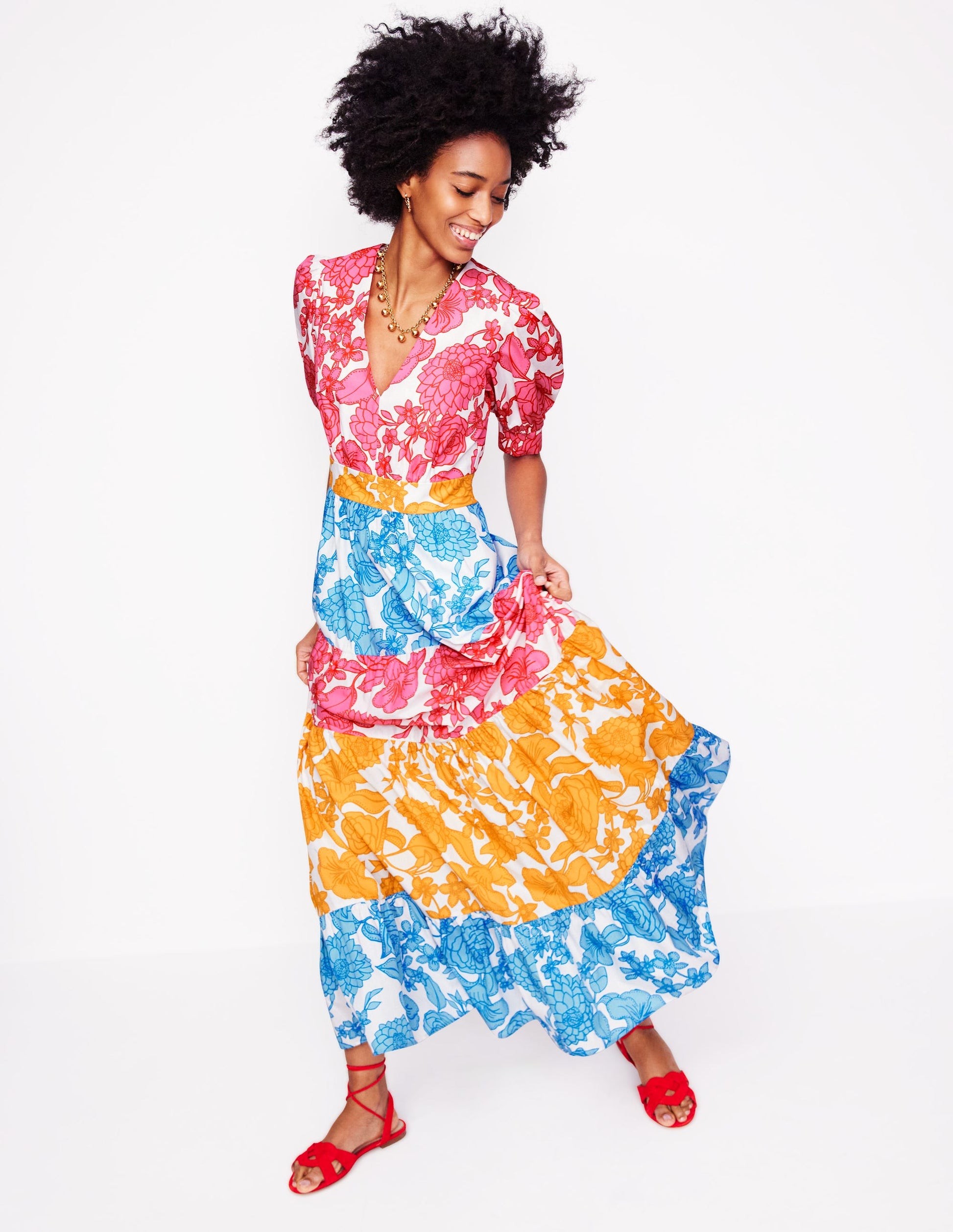 bella puff sleeve maxi dress Bella Puff Sleeve Print Maxi Dress All About May