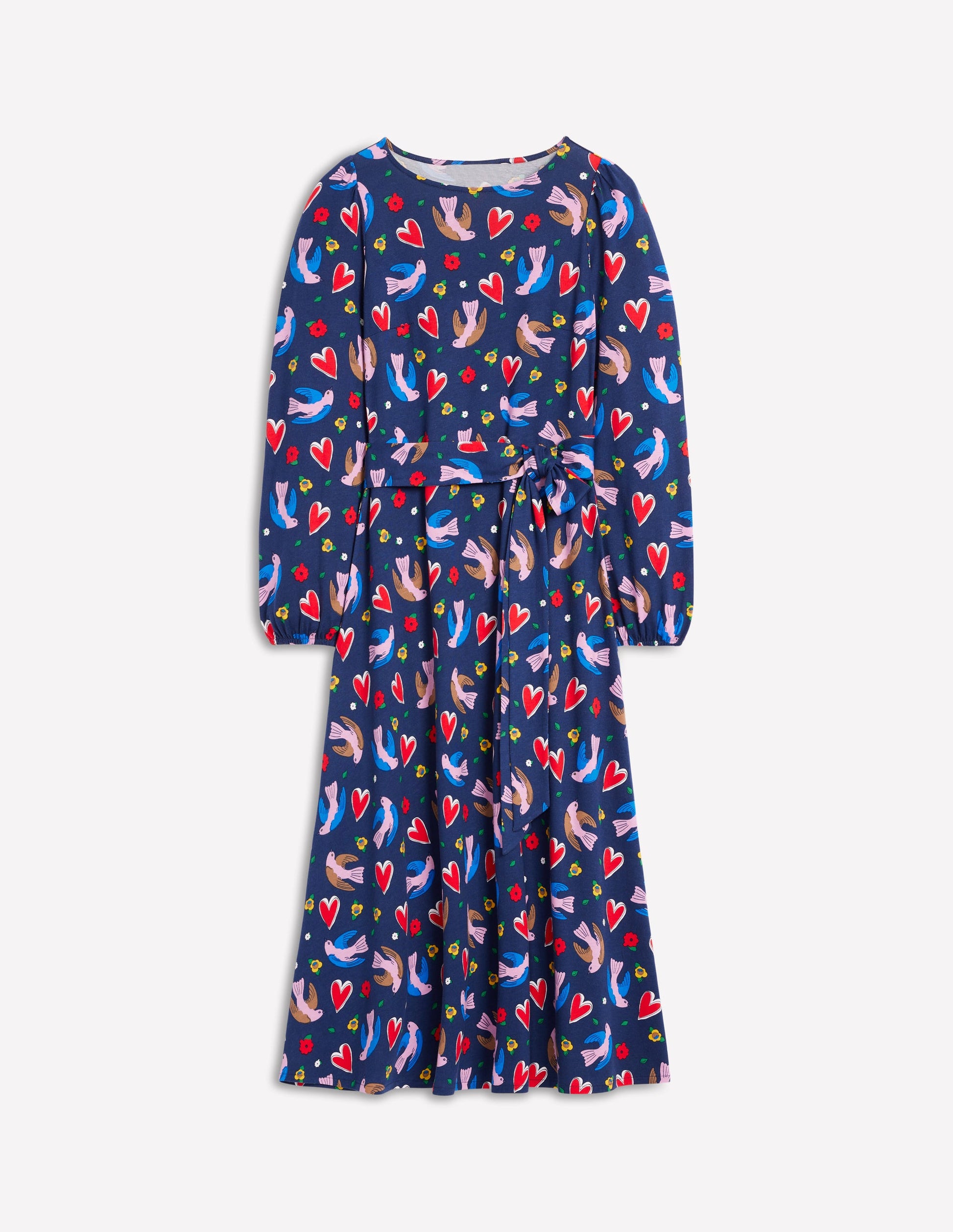 Leandra Jersey Midi Dress-French Navy, Heart Flutter-5