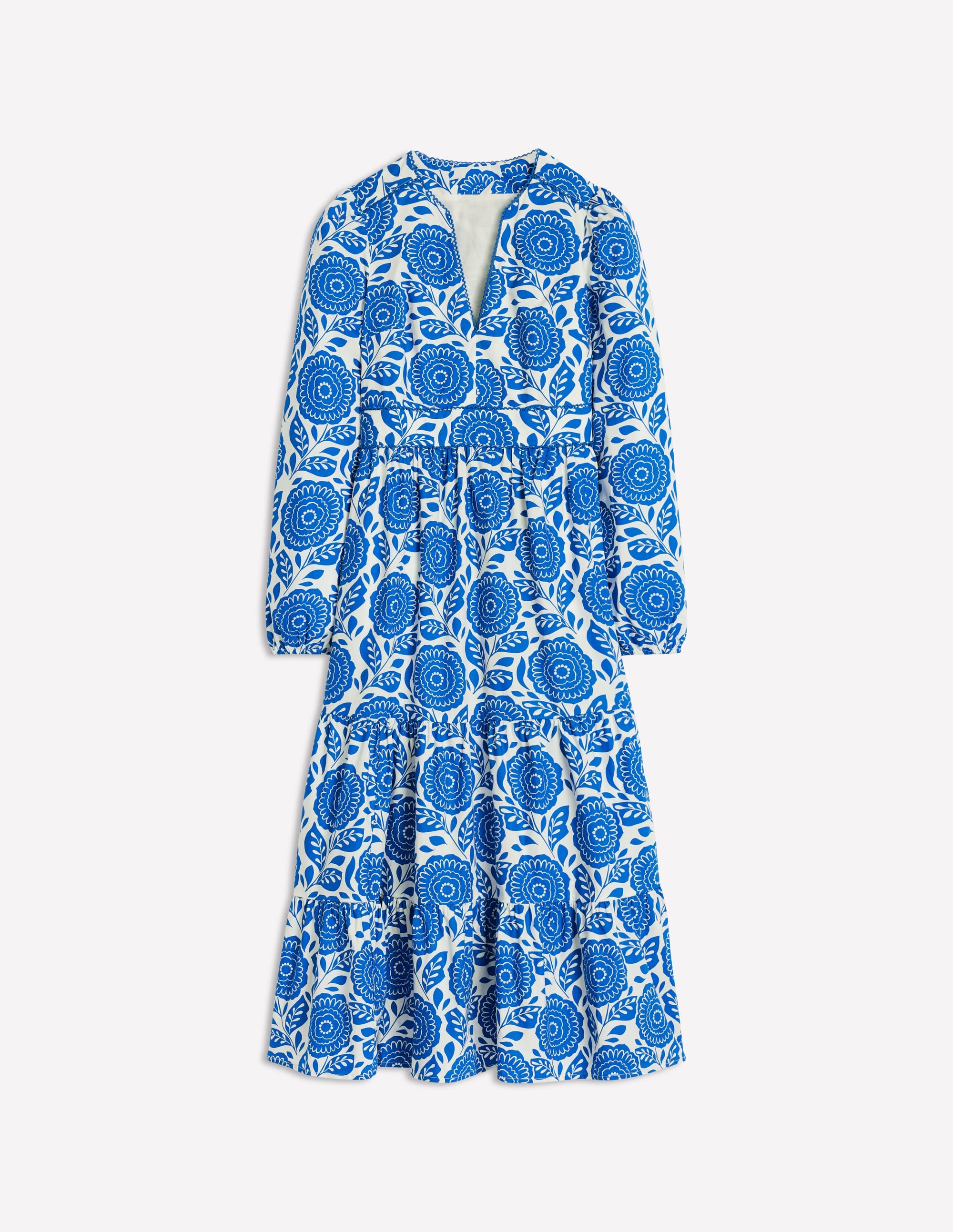Violet Midi Dress-Gallery Blue, Dahlia Stamp - Image 6