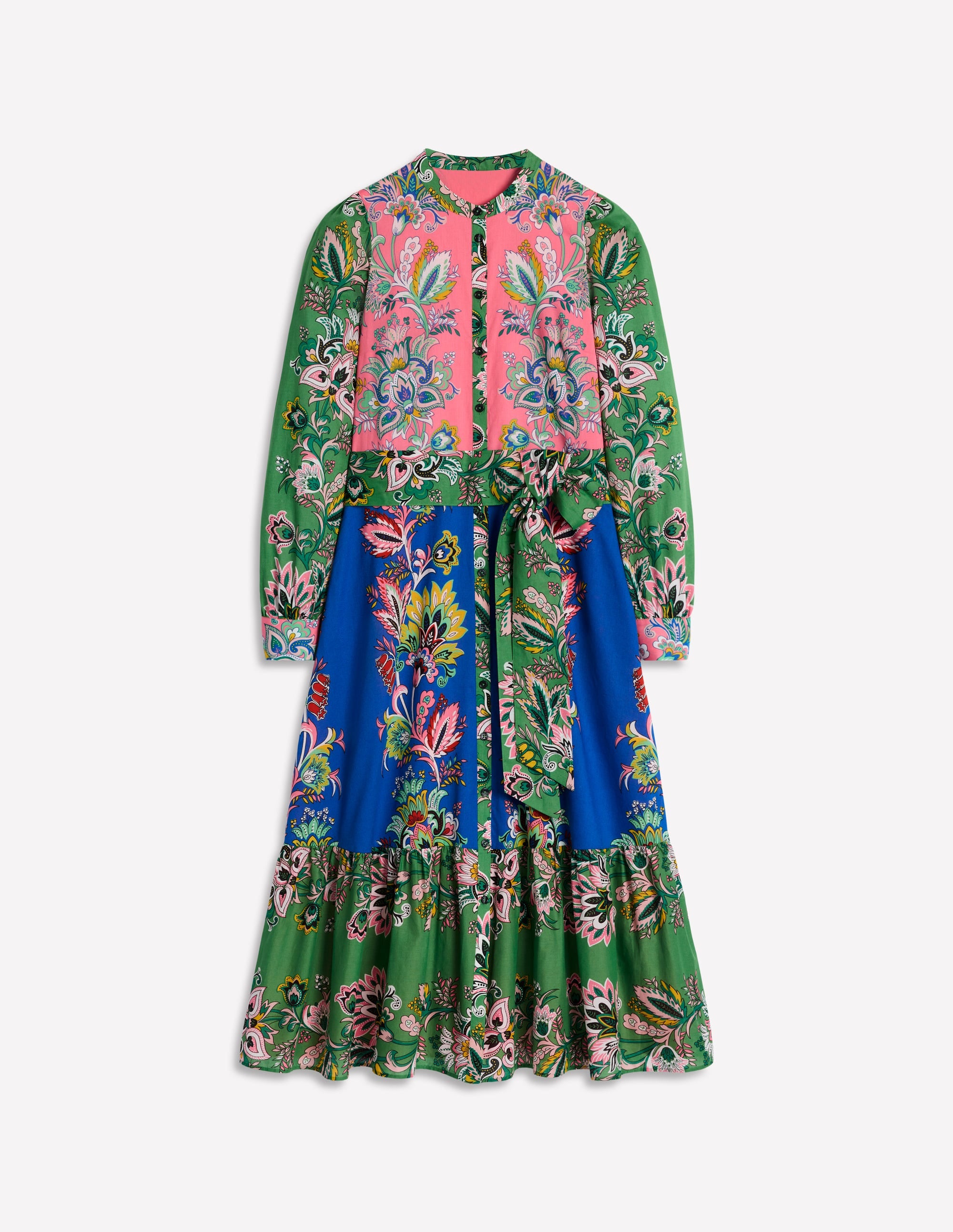 Mia Tiered Shirt Dress-Multi, Botanica Terrace - Image 9