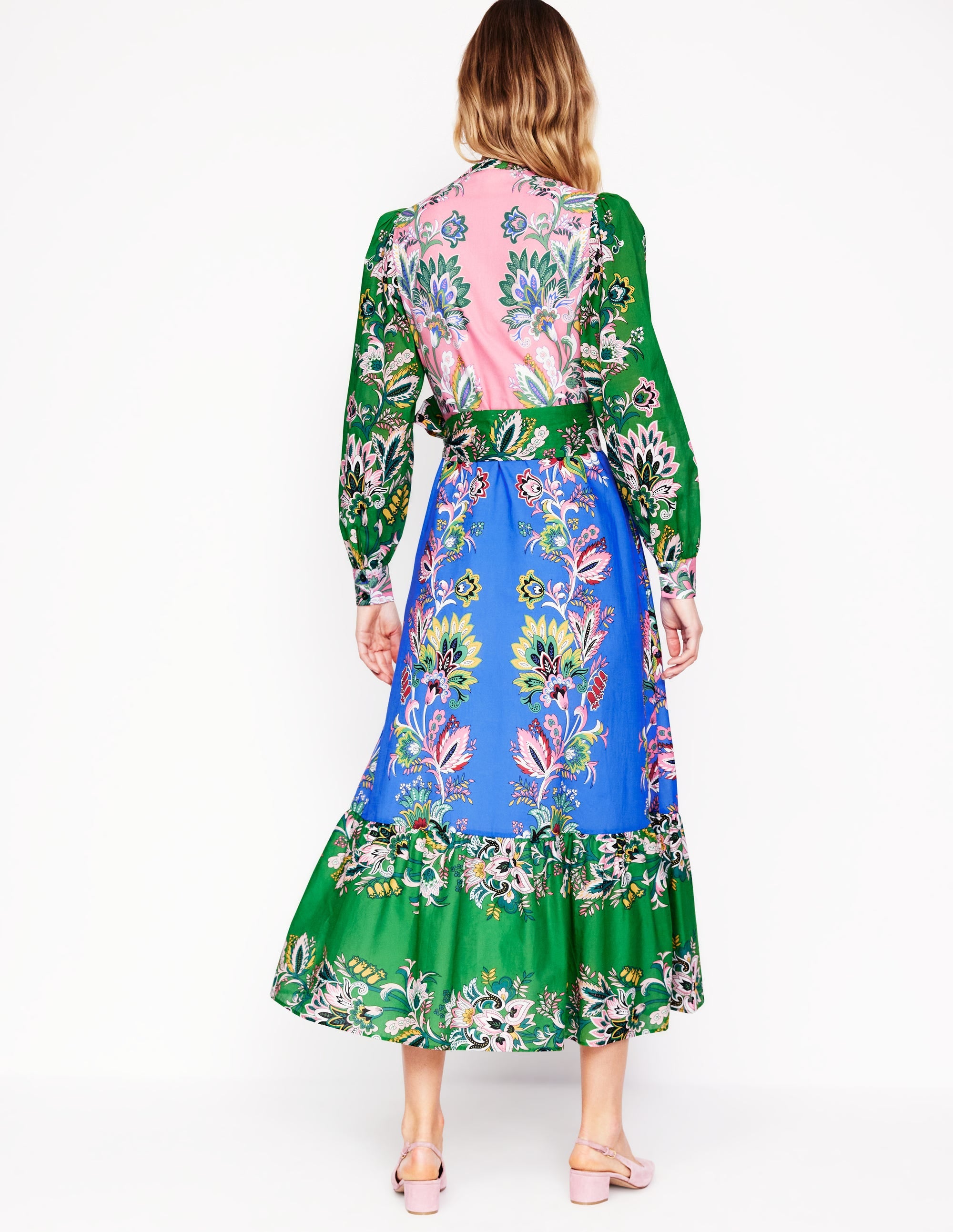 Mia Tiered Shirt Dress-Multi, Botanica Terrace - Image 4