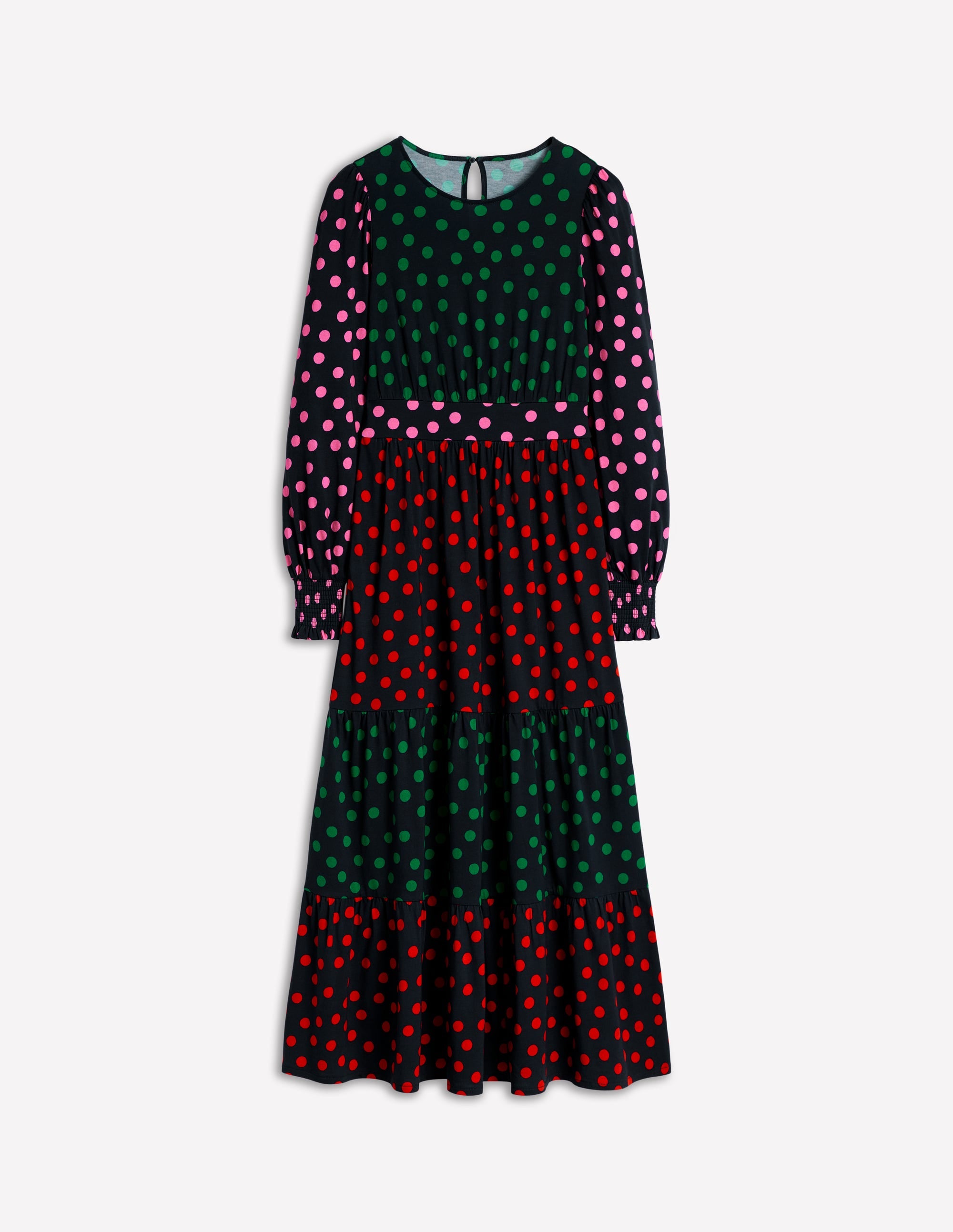 Tabitha Tiered Jersey Dress-Multi, Abstract Dot - Image 6