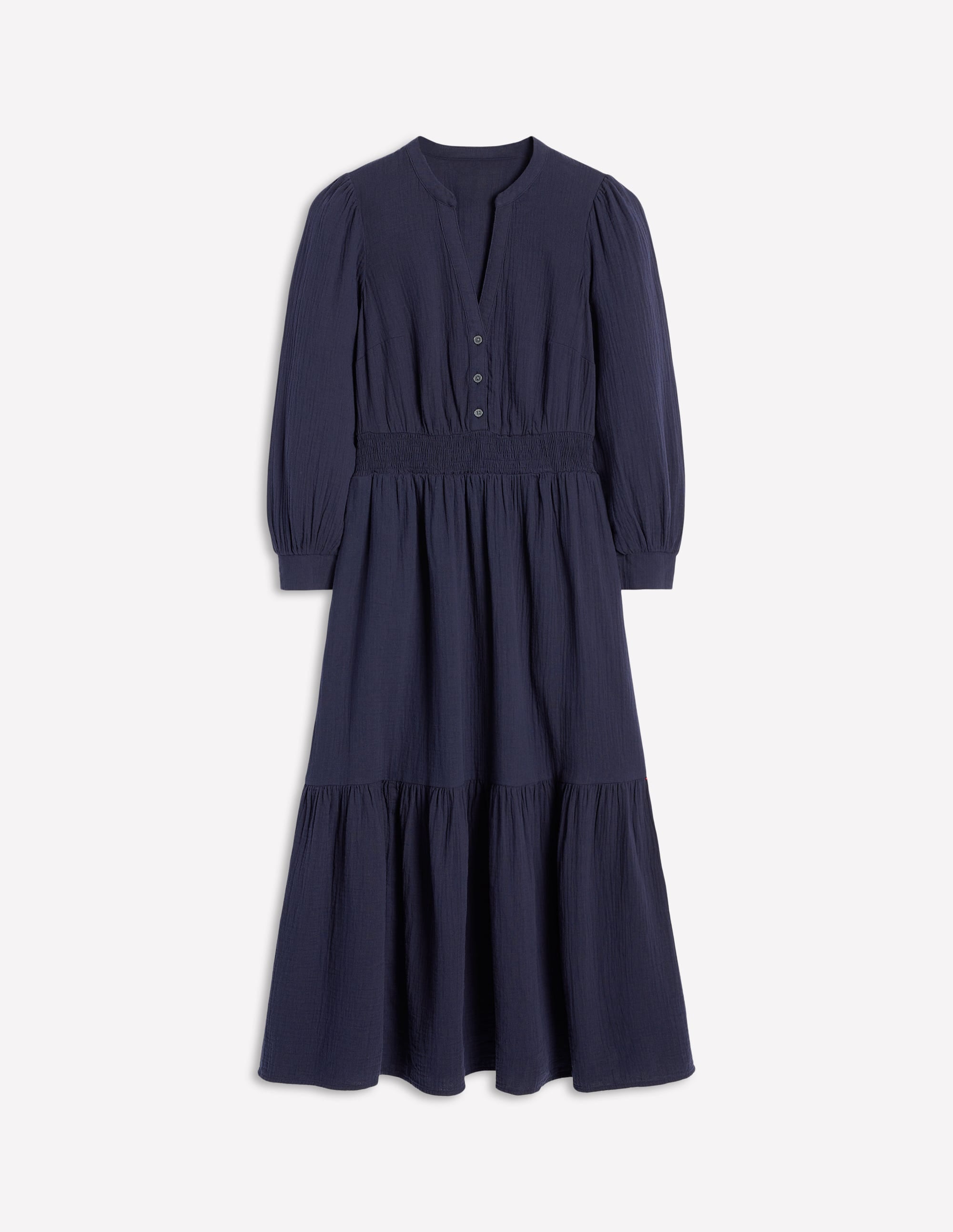 Elena Double Cloth Midi Dress-Navy - Image 5