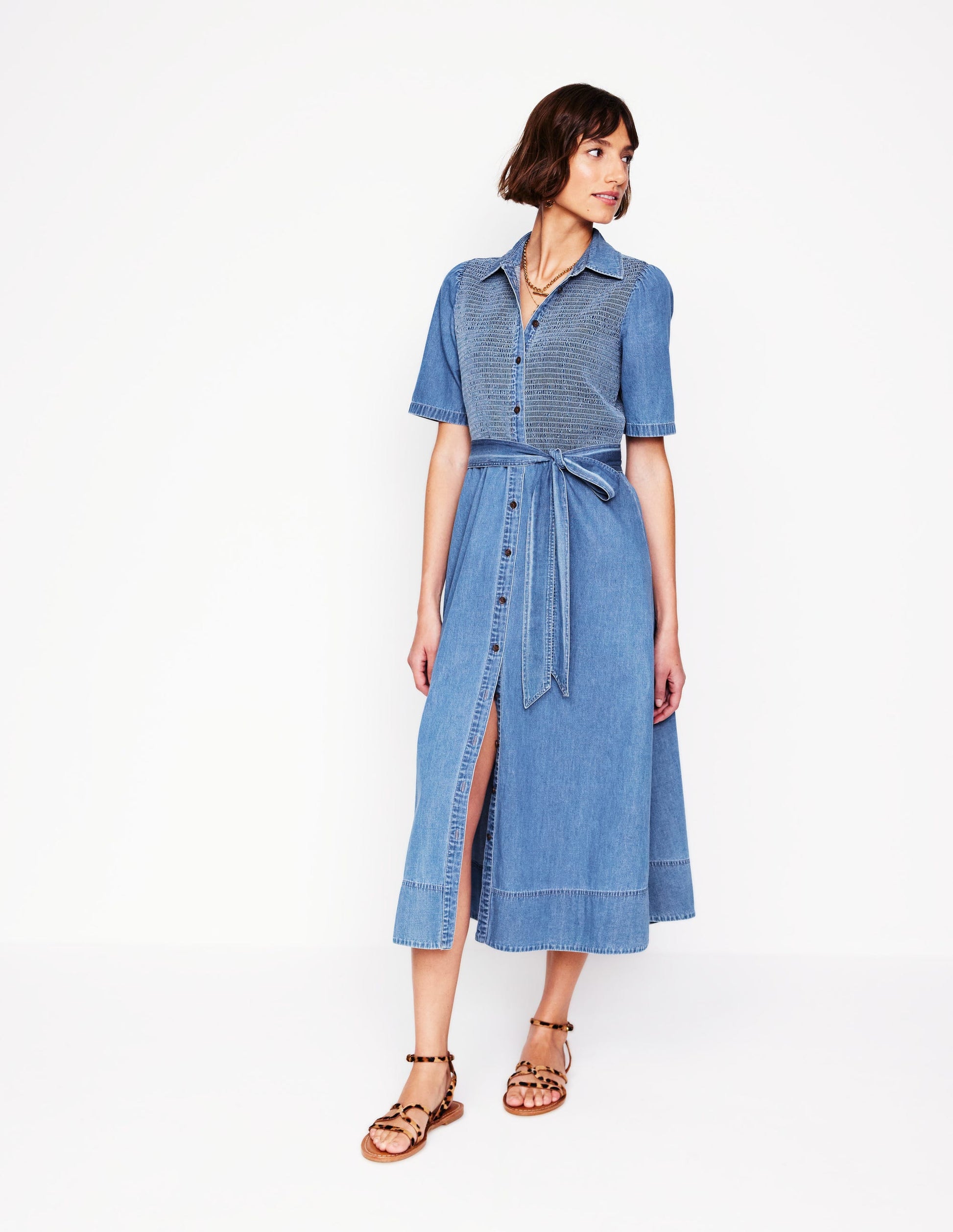 Amber Denim Midi Dress-Light Vintage Denim-7