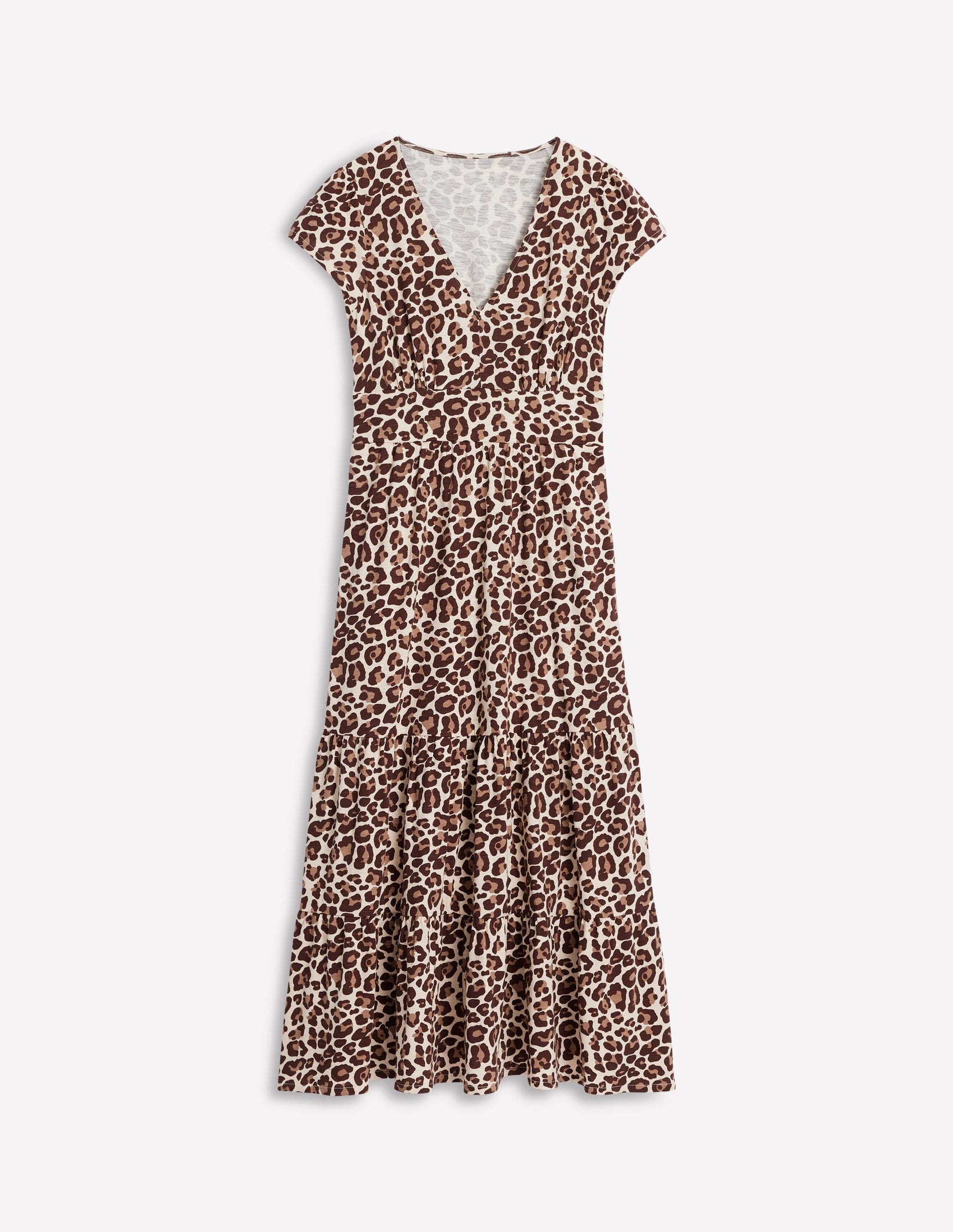 Eloise Tiered Jersey Dress - Cheetah Pop | Boden UK