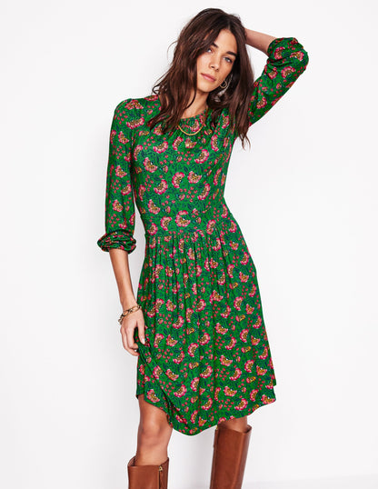 Alexandra Blouson Jersey Dress-Paradise Green, Vine-1