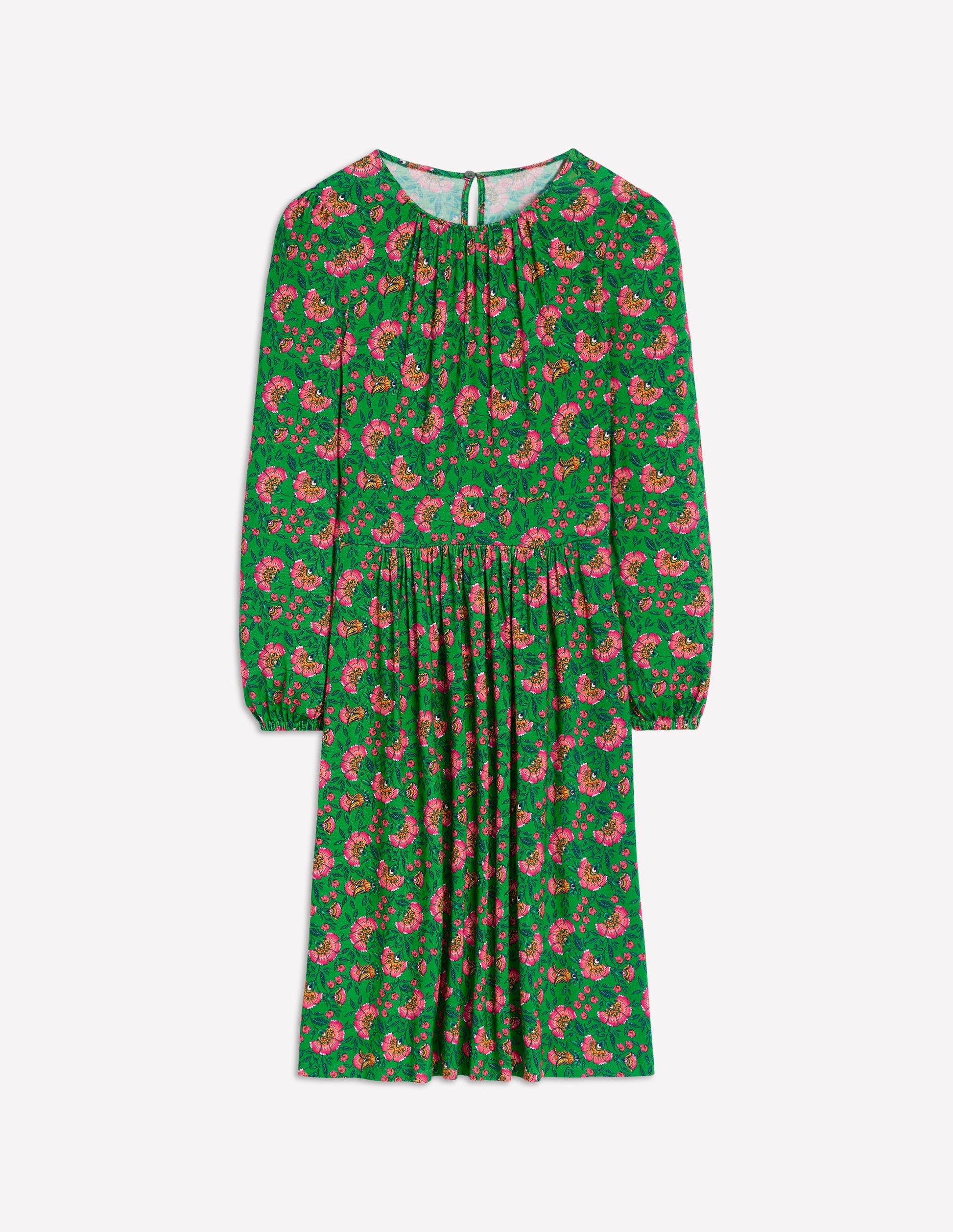 Alexandra Blouson Jersey Dress-Paradise Green, Vine-5