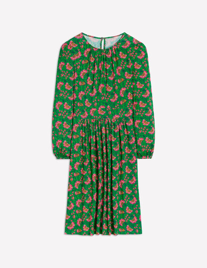 Alexandra Blouson Jersey Dress-Paradise Green, Vine-5