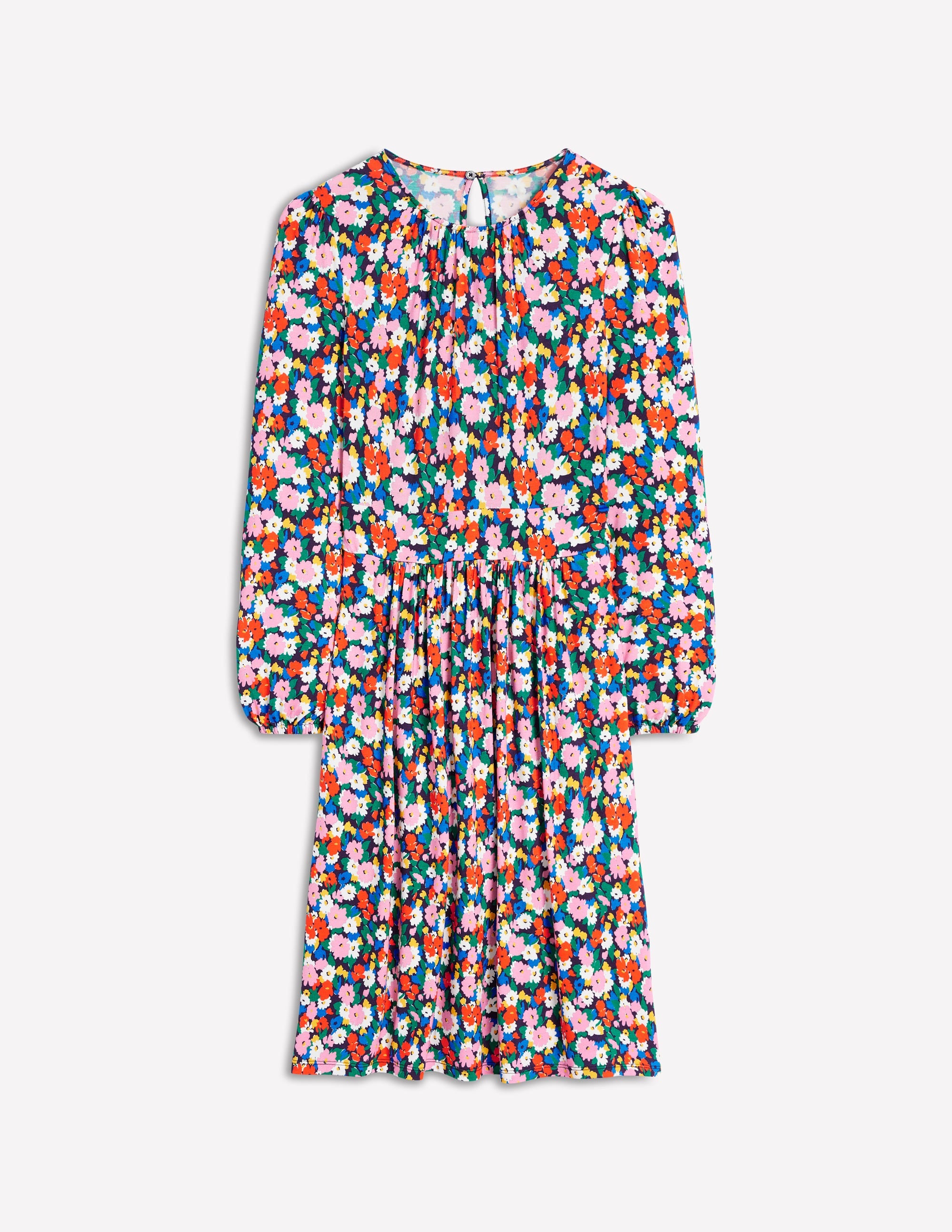 Alexandra Blouson Jersey Dress-Multi, Painterly Meadow - Image 5