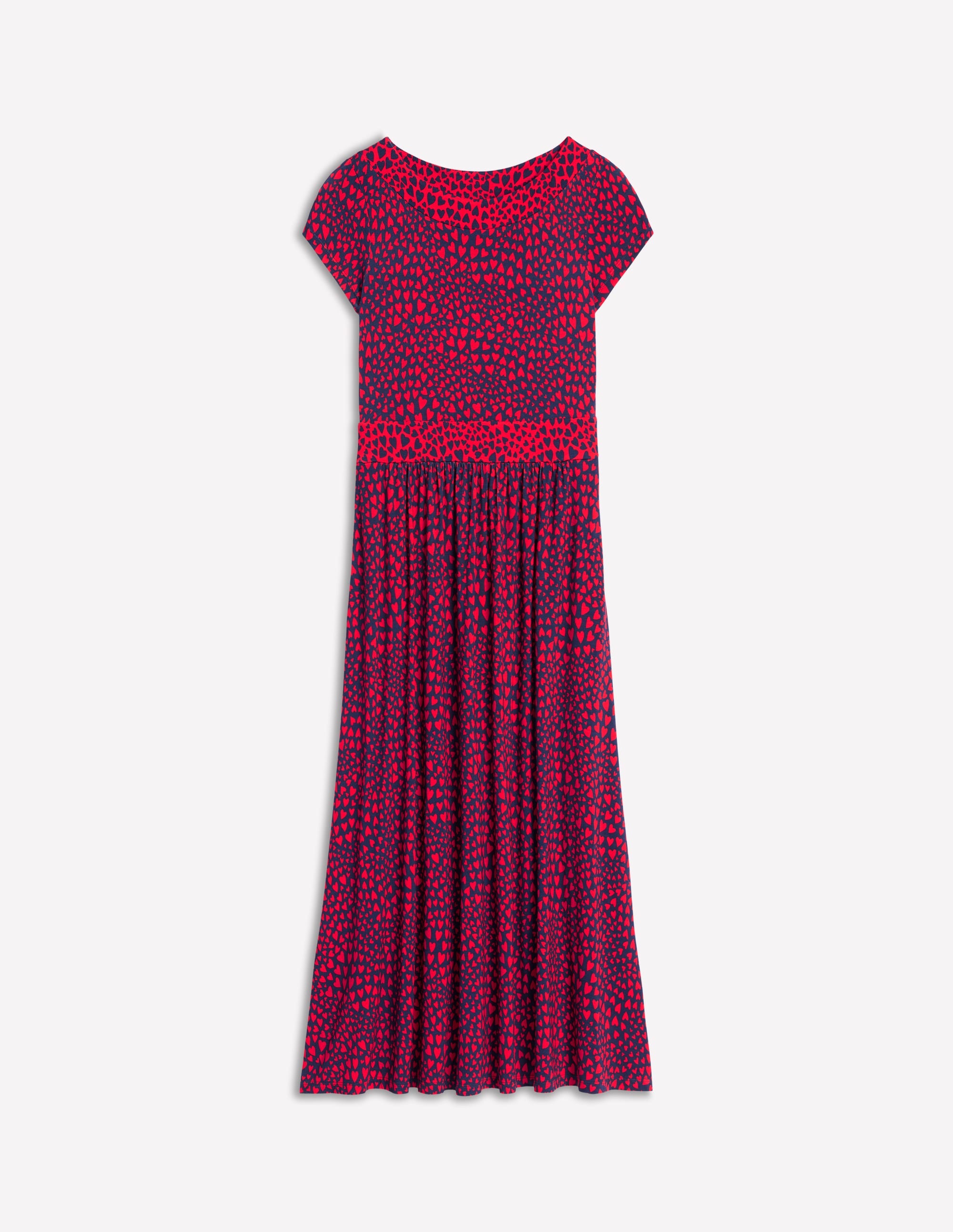 Melanie Jersey Midi Dress-French Navy, Heart Cluster - Image 6