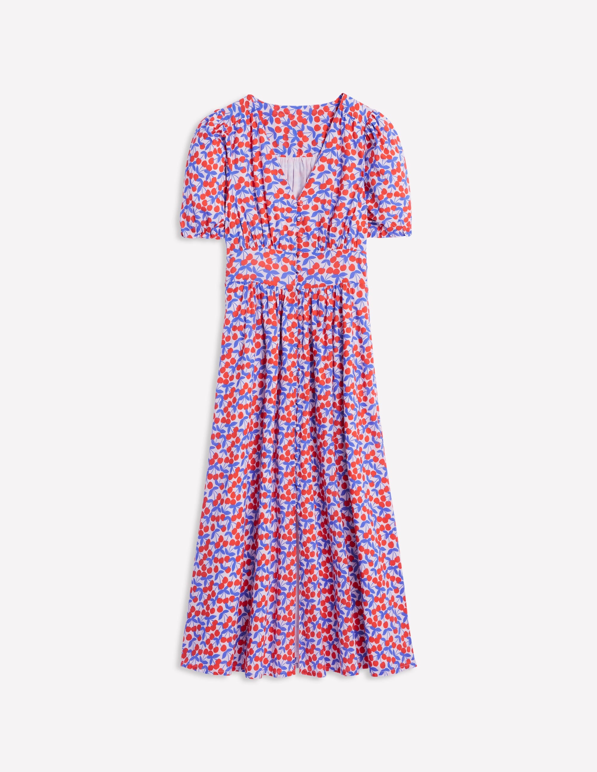 Lillian Cotton Midi Dress-Chalk Pink, Cherry Cascade - Image 7