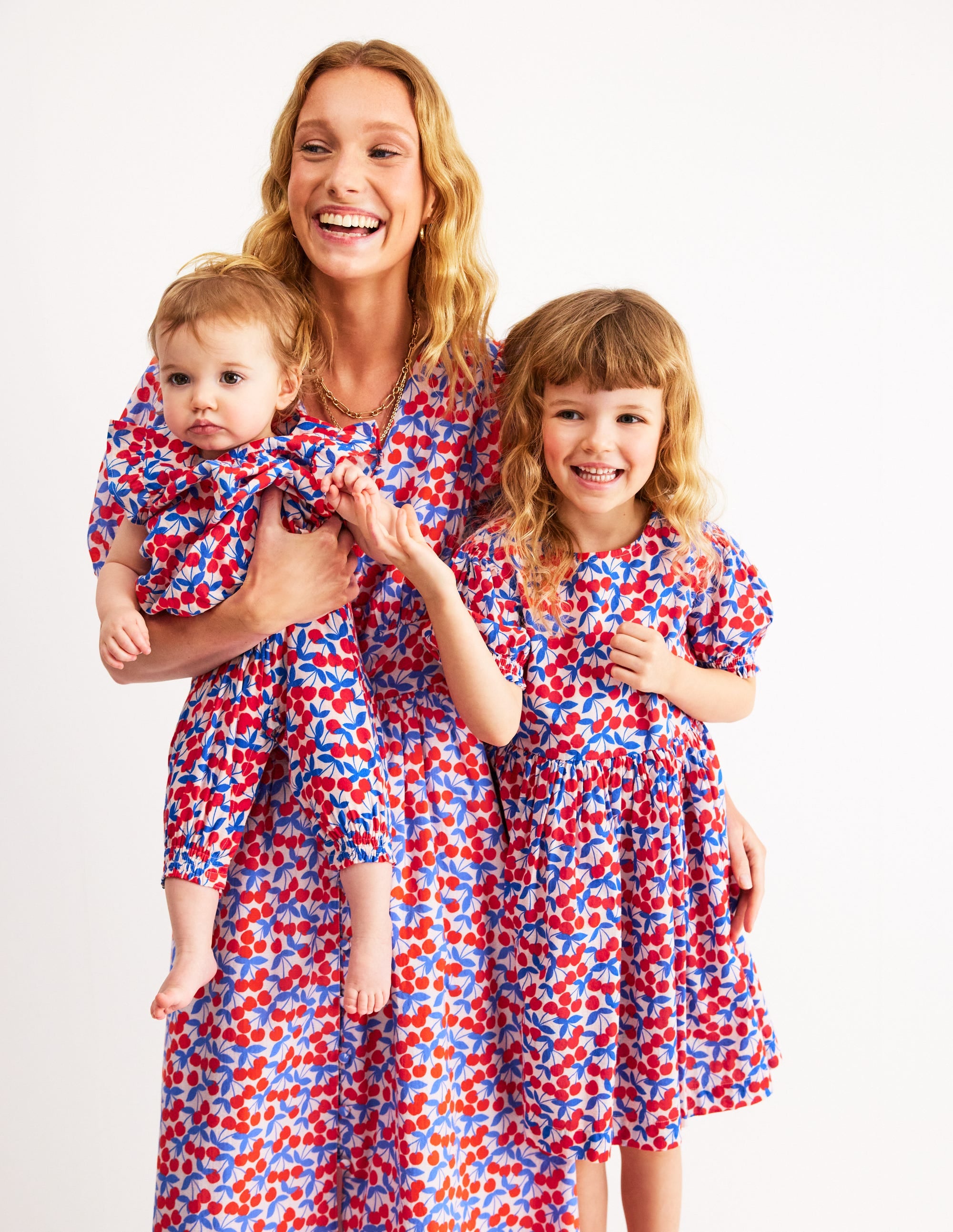 Lillian Cotton Midi Dress-Chalk Pink, Cherry Cascade - Image 6