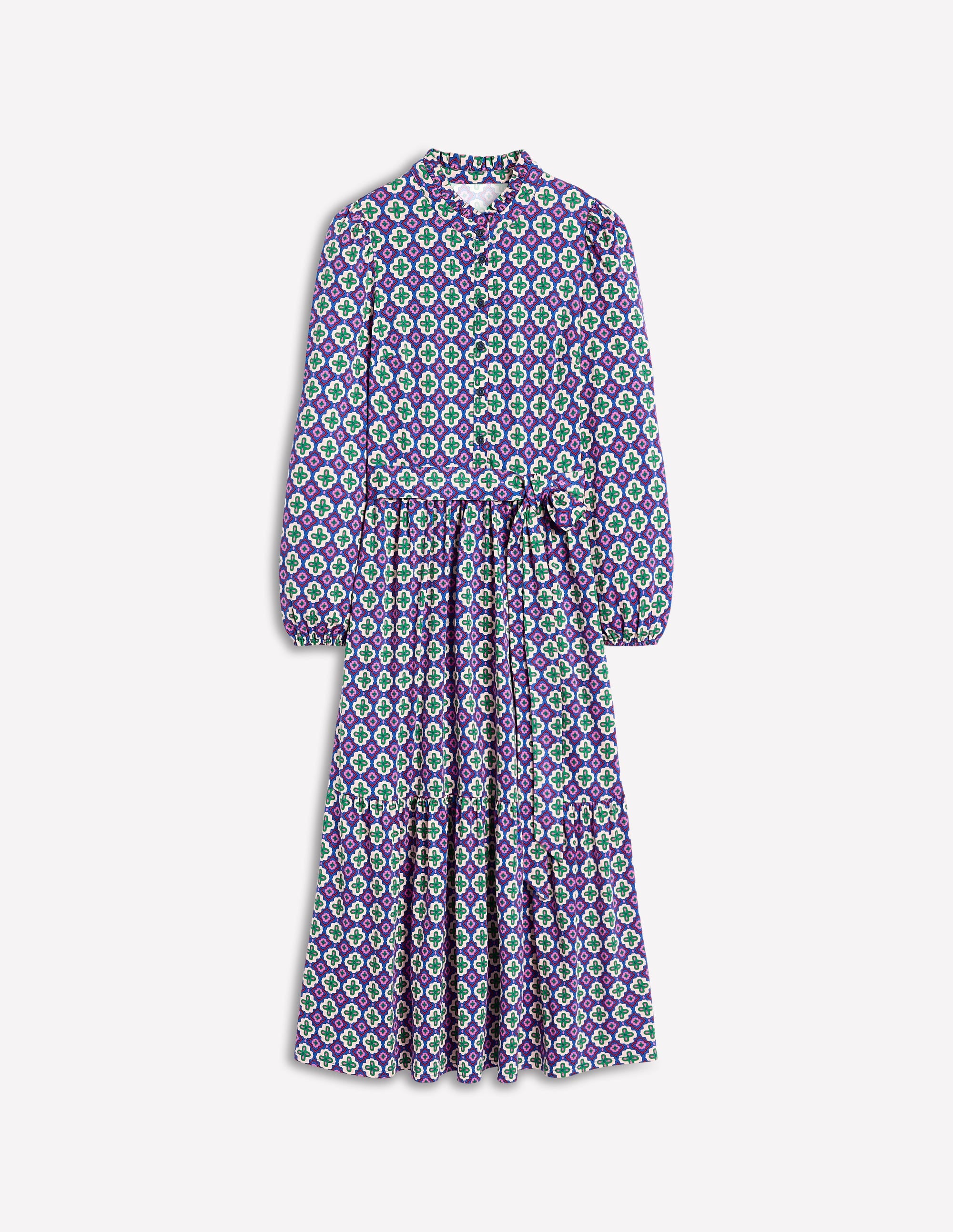 Willow Tiered Jersey Dress-Multi, Moroccan Diamond - Image 6