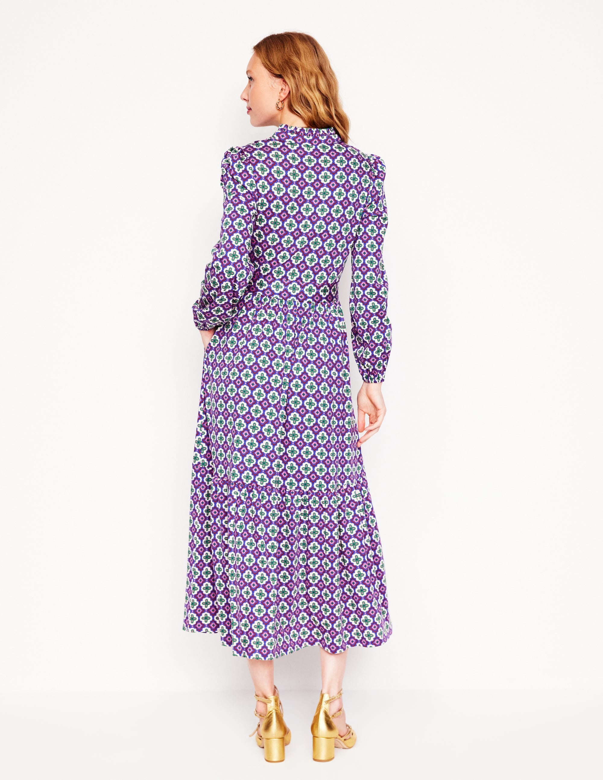 Willow Tiered Jersey Dress-Multi, Moroccan Diamond - Image 3