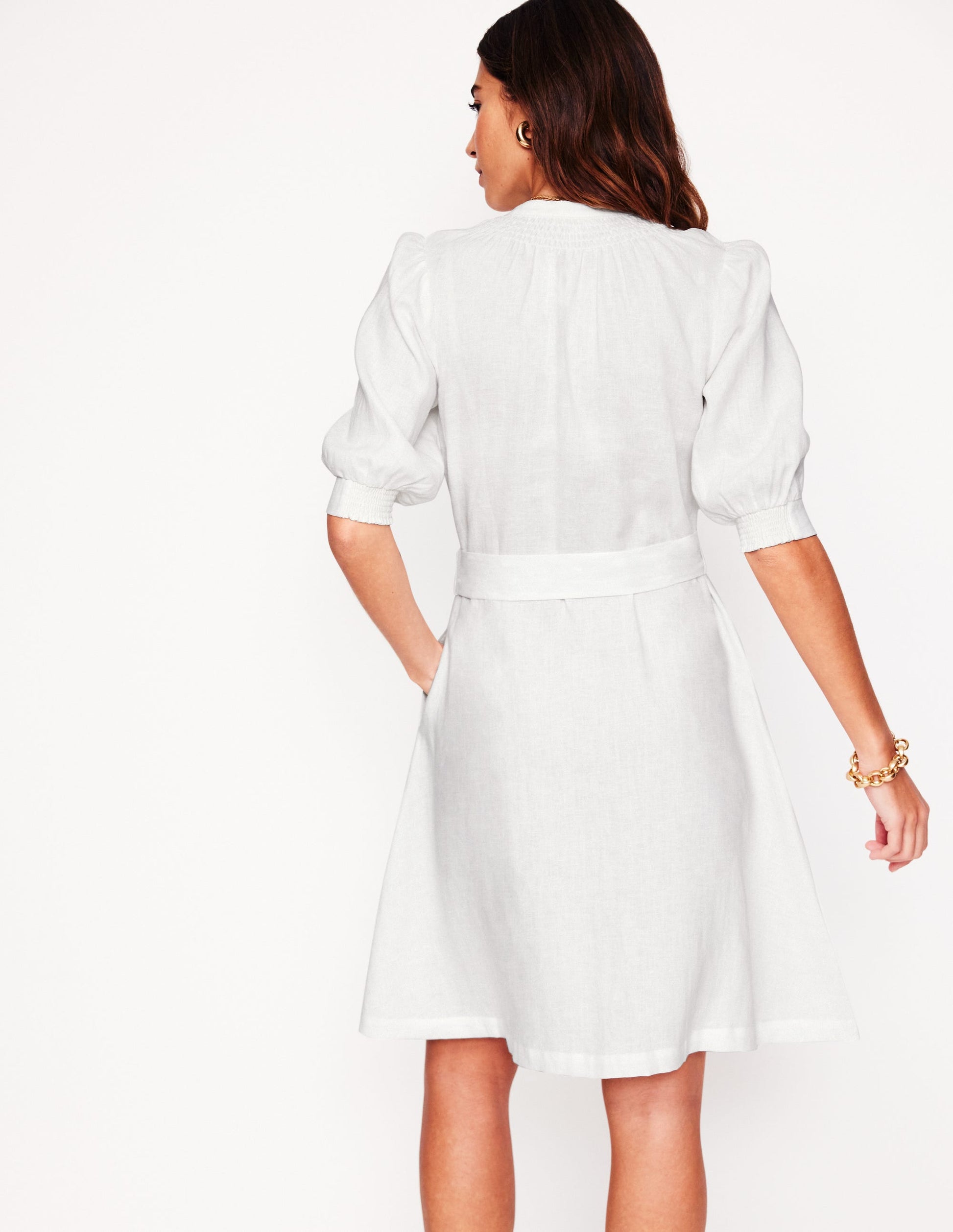 Floral Wrap Boden Wrap Ada Linen Short Dress-White Boden AU Floral Wrap Boden Wrap Ada Linen Short Dress-White Boden AU