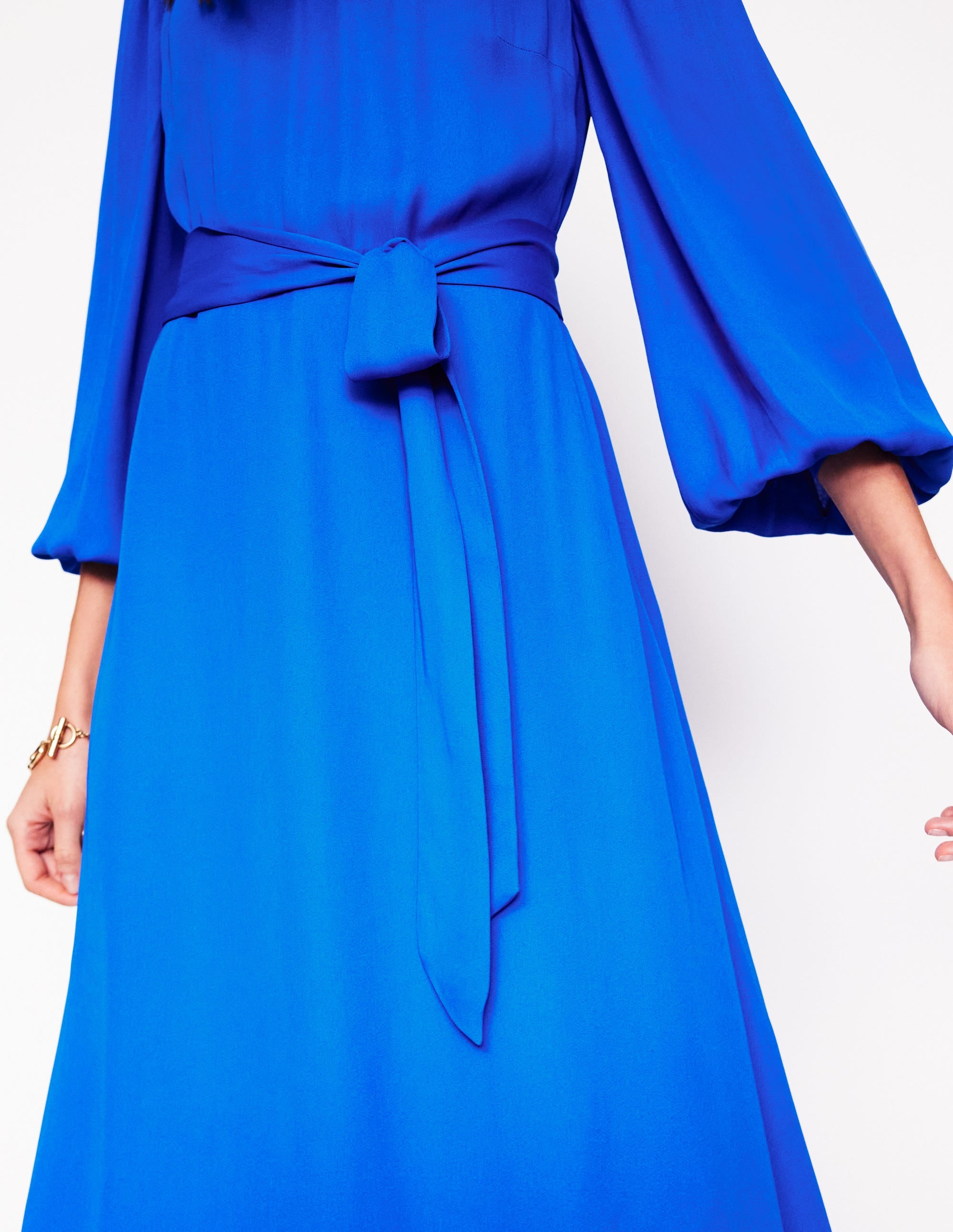 Blouson Sleeve Midi Dress-Gallery Blue - Image 3