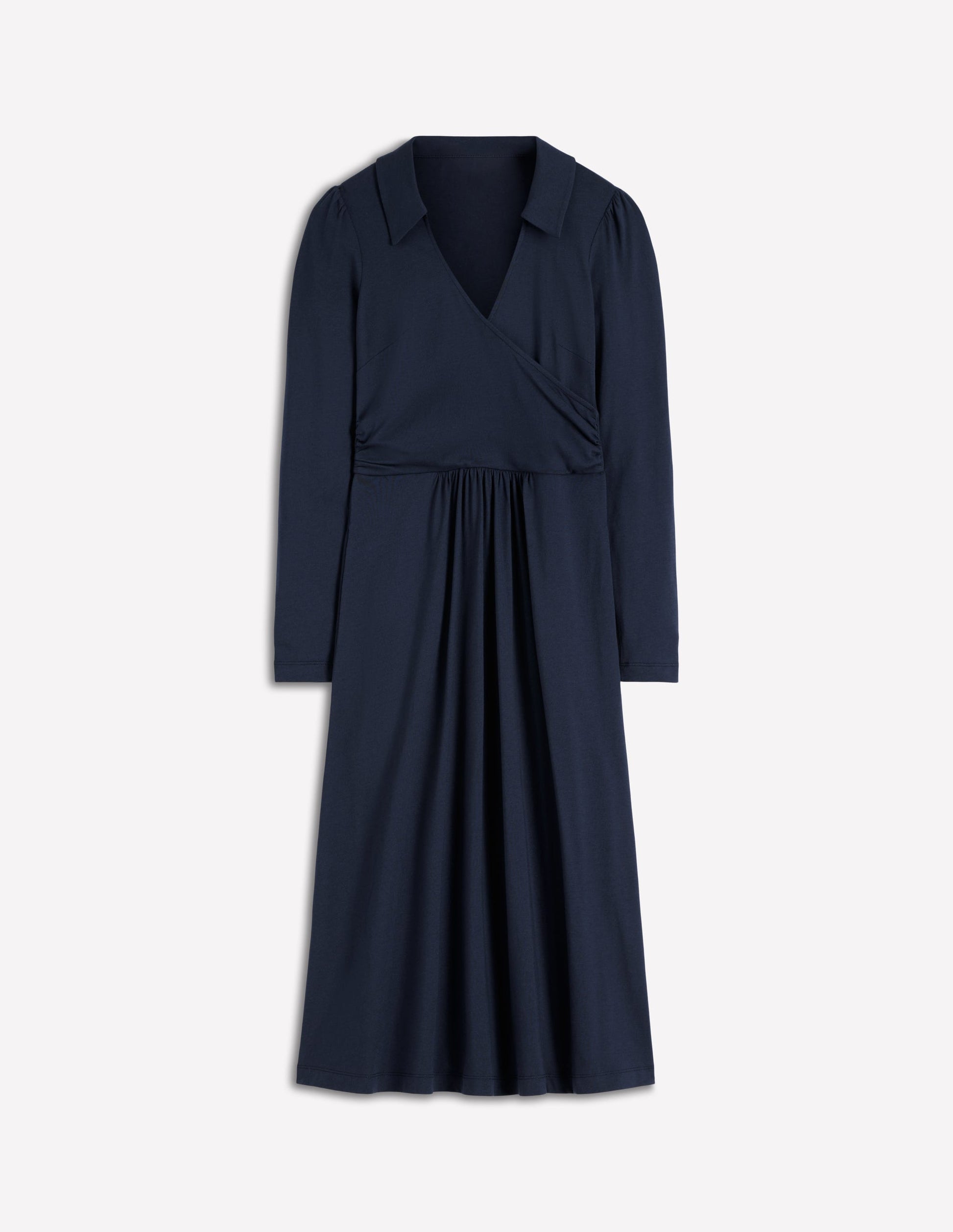 Carla Jersey Wrap Dress-Navy-5